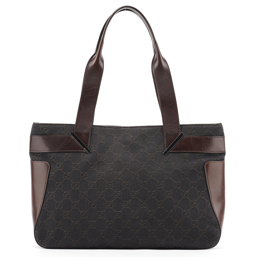 Brown GG Leather Tote Bag