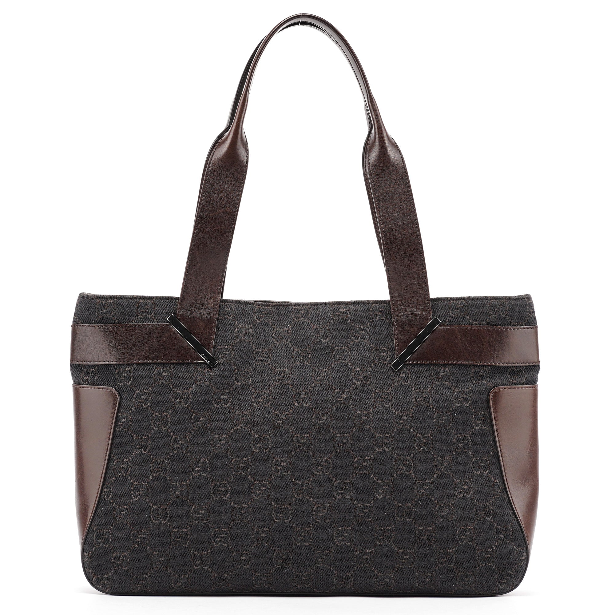 Brown GG Leather Tote Bag