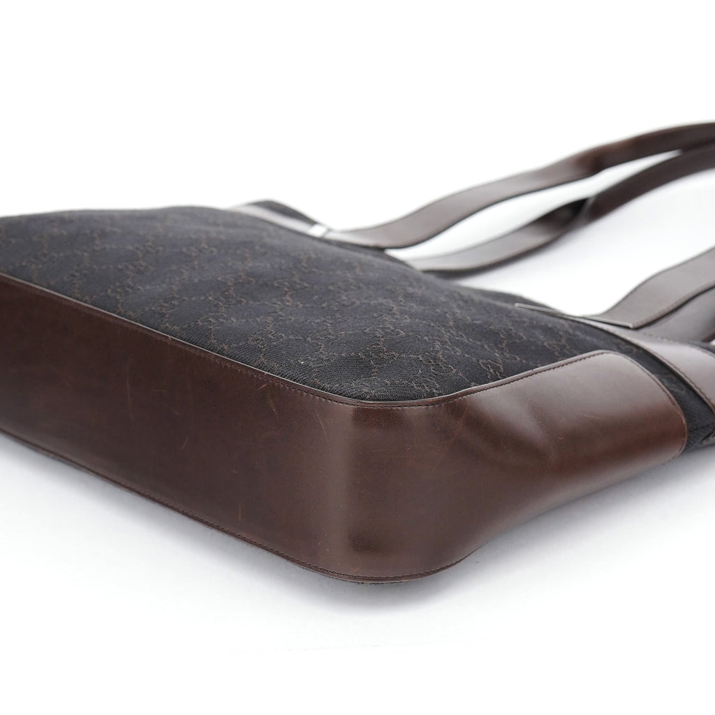 Brown GG Leather Tote Bag