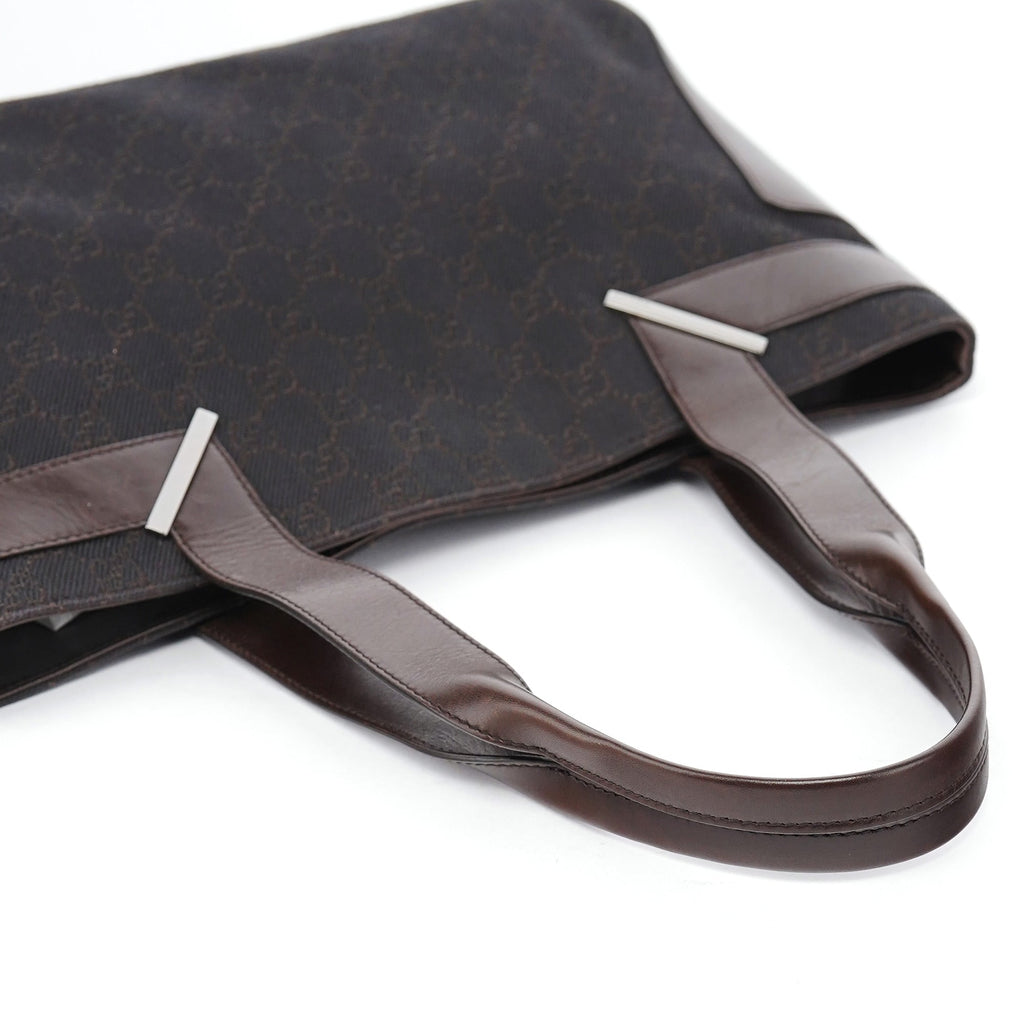Brown GG Leather Tote Bag