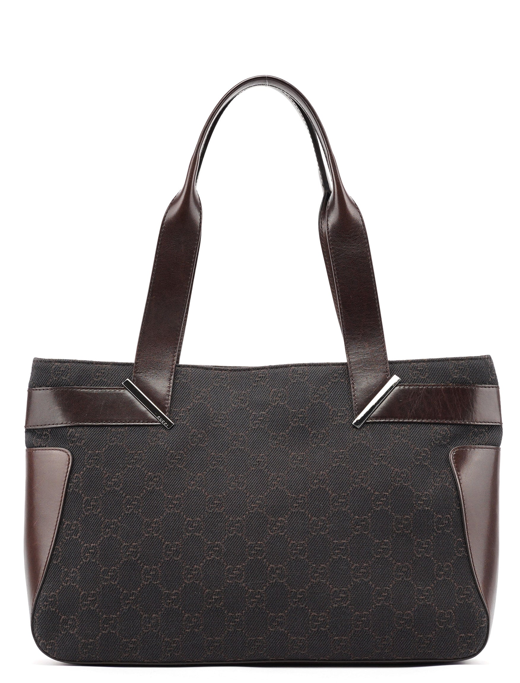 Brown GG Leather Tote Bag