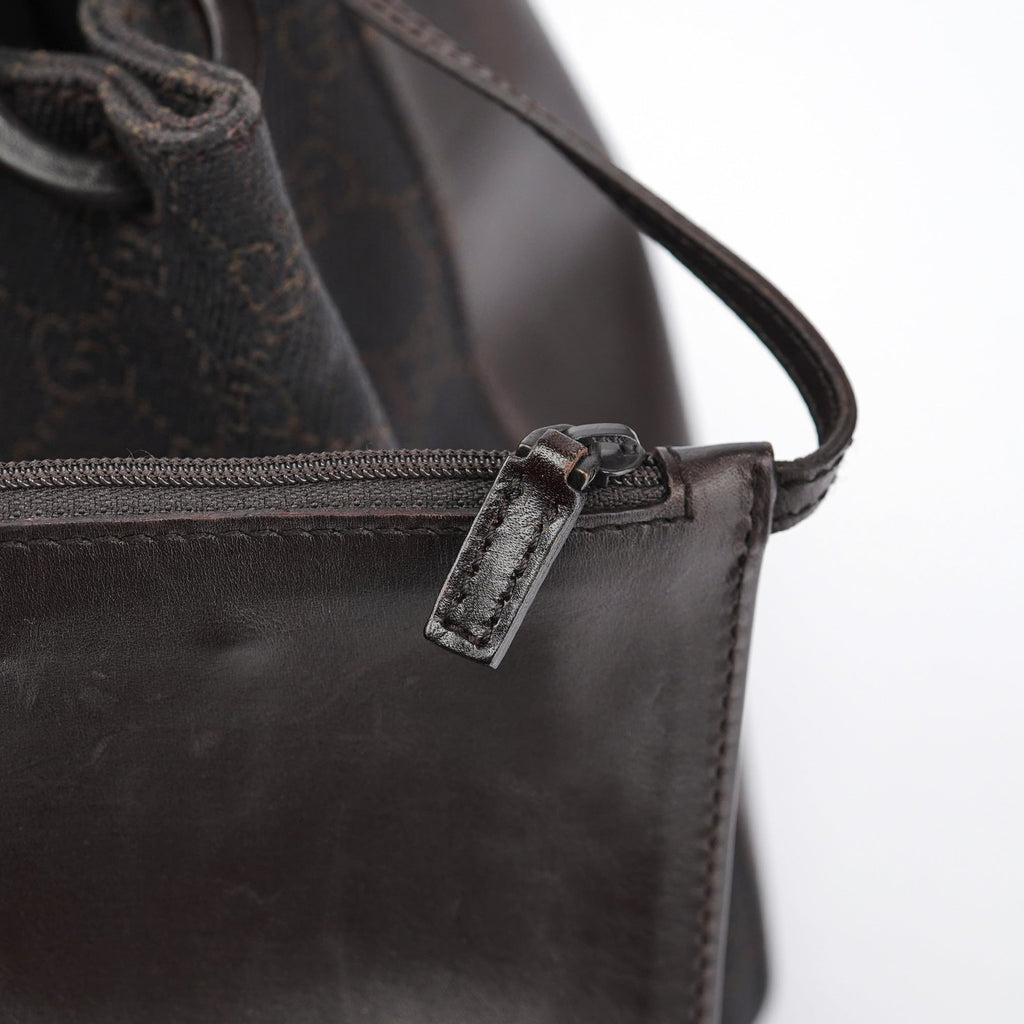 Brown GG Leather Tote Bag