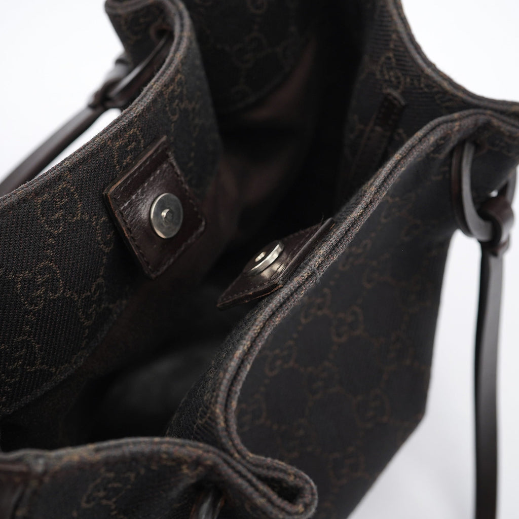 Brown GG Leather Tote Bag