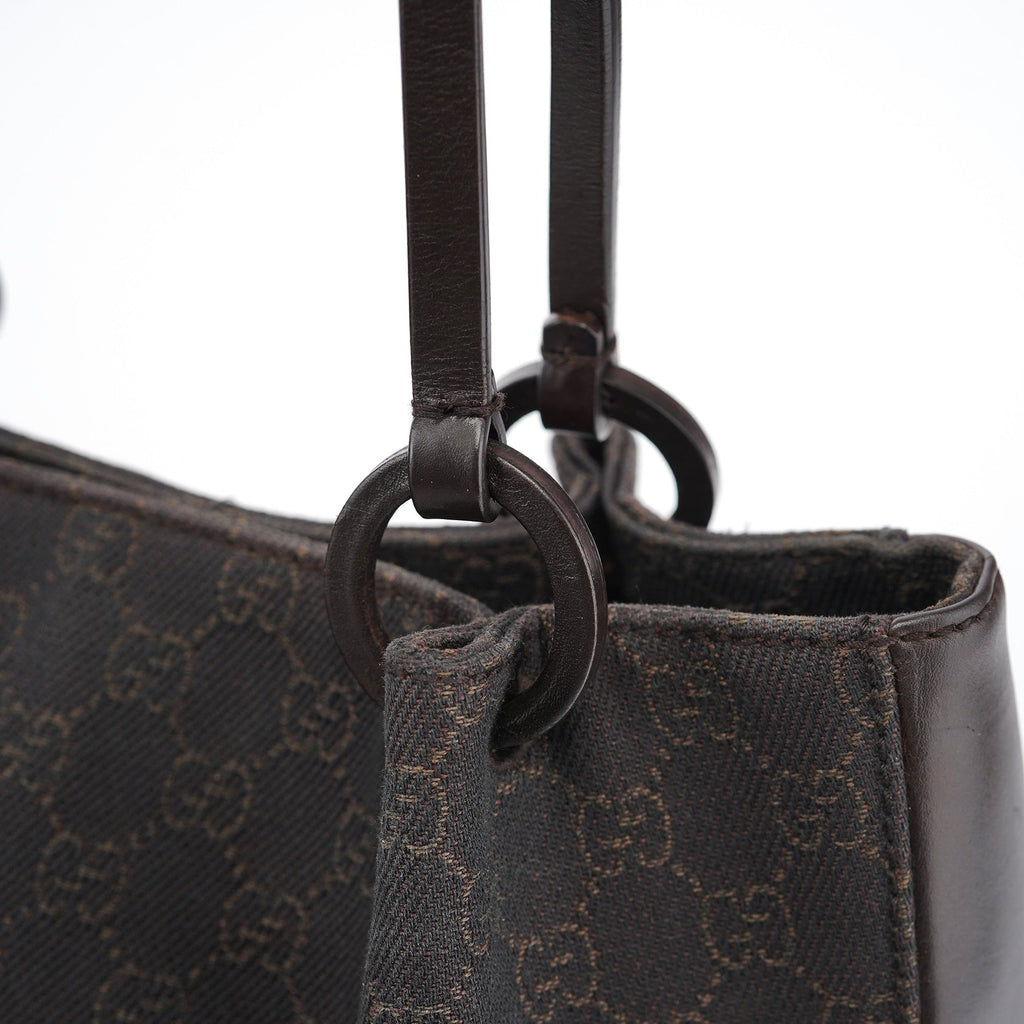 Brown GG Leather Tote Bag