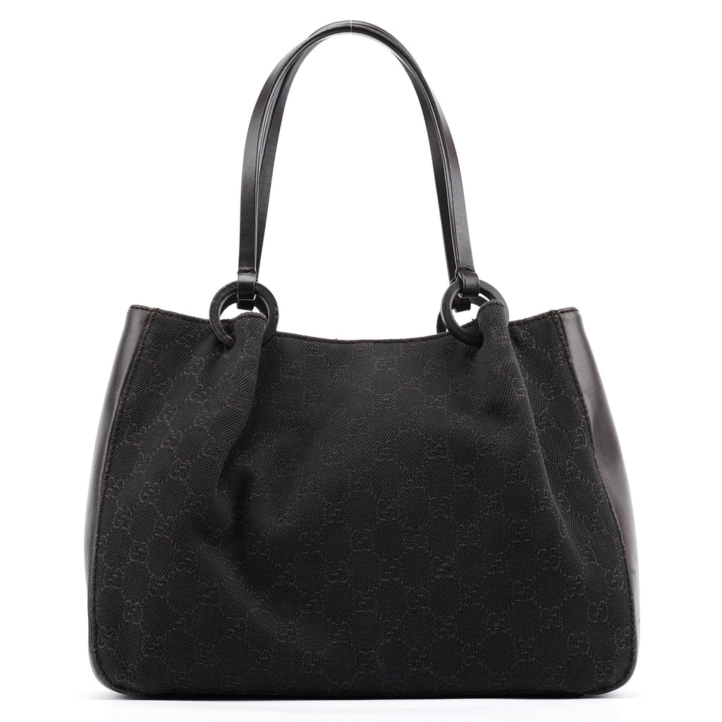 Brown GG Leather Tote Bag