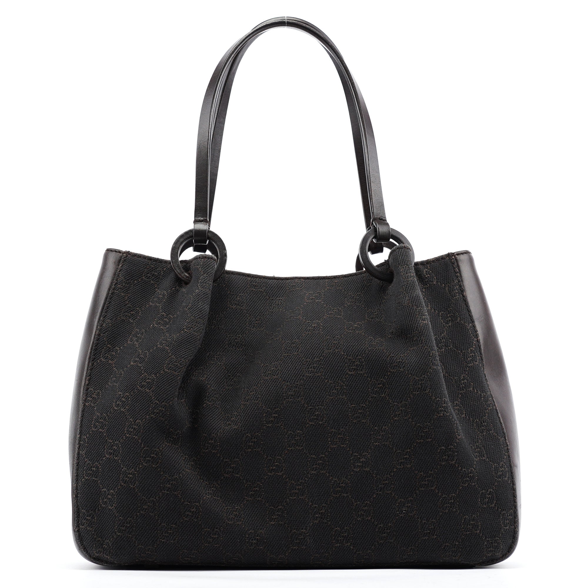 Brown GG Leather Tote Bag