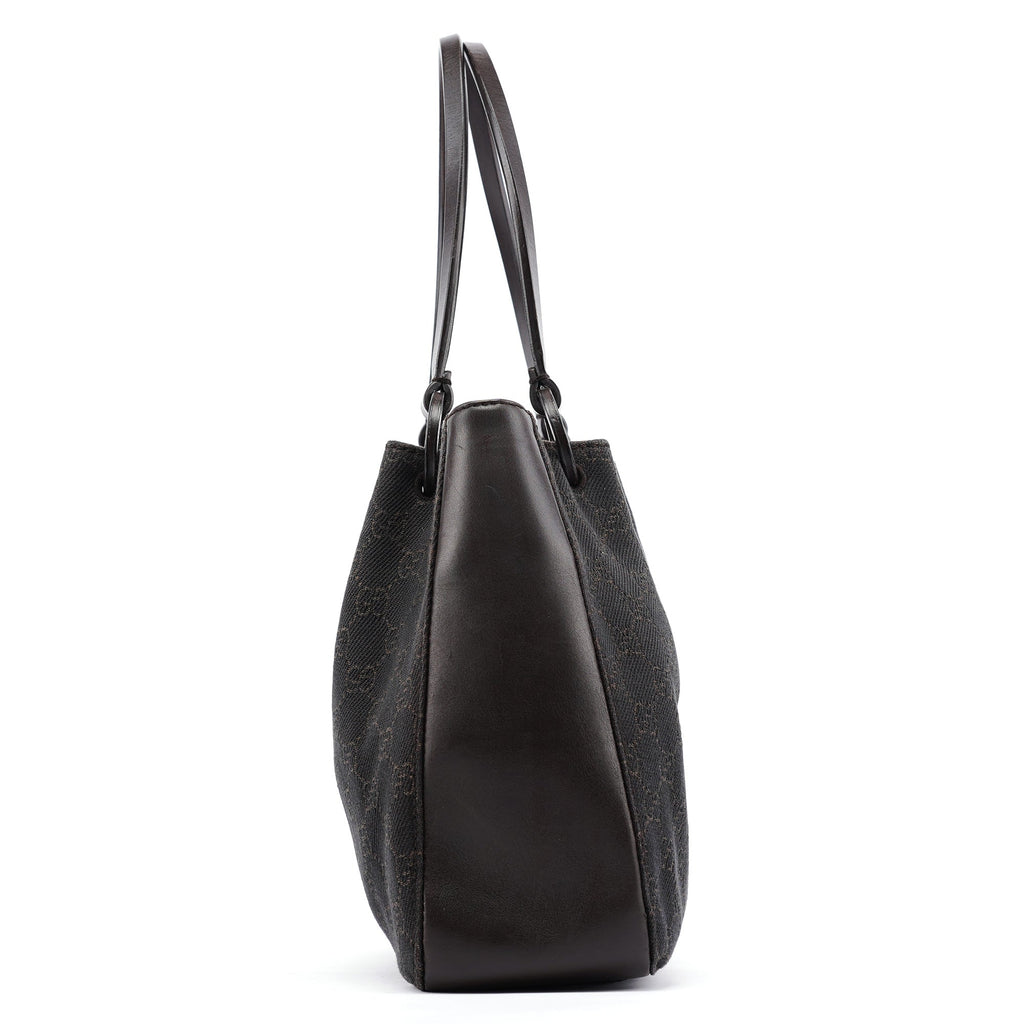 Brown GG Leather Tote Bag