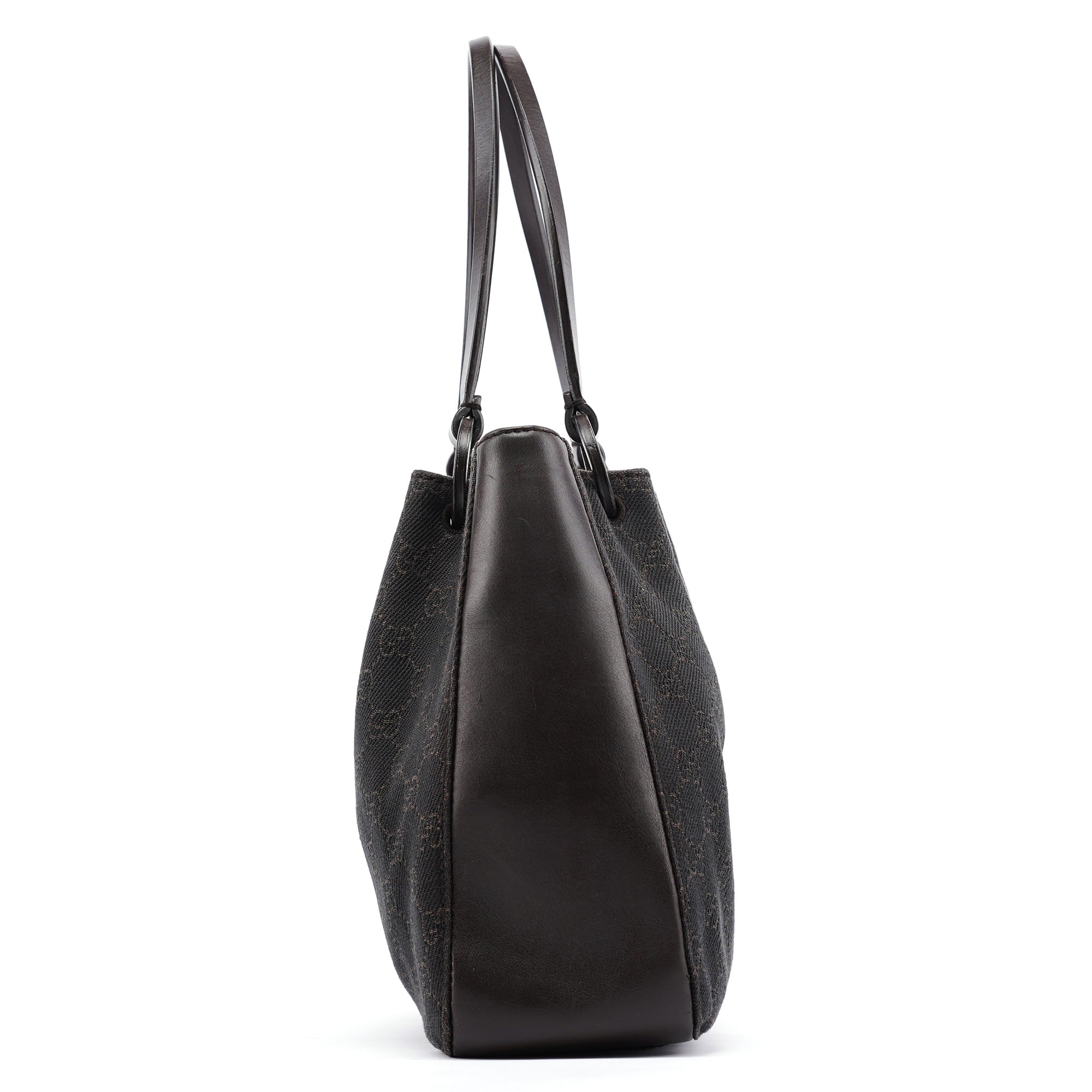 Brown GG Leather Tote Bag