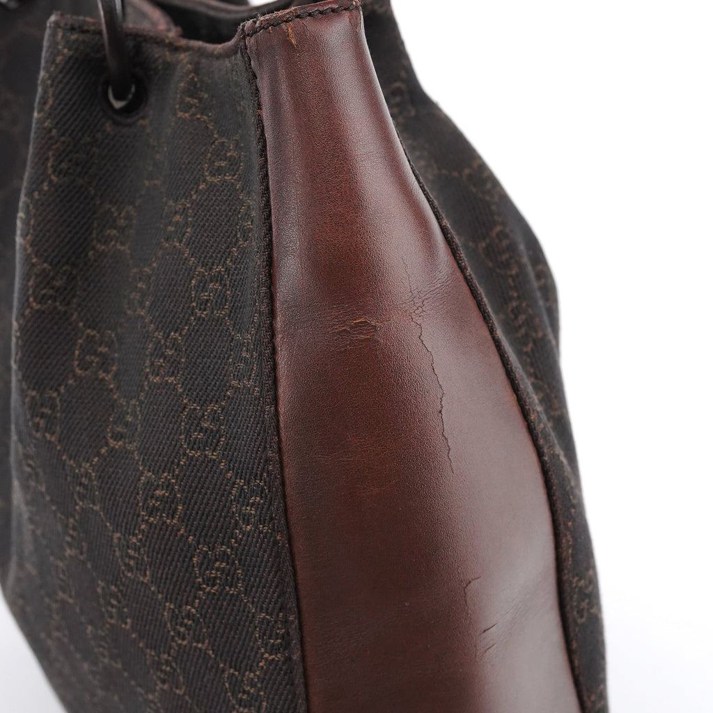 Brown GG Leather Tote Bag