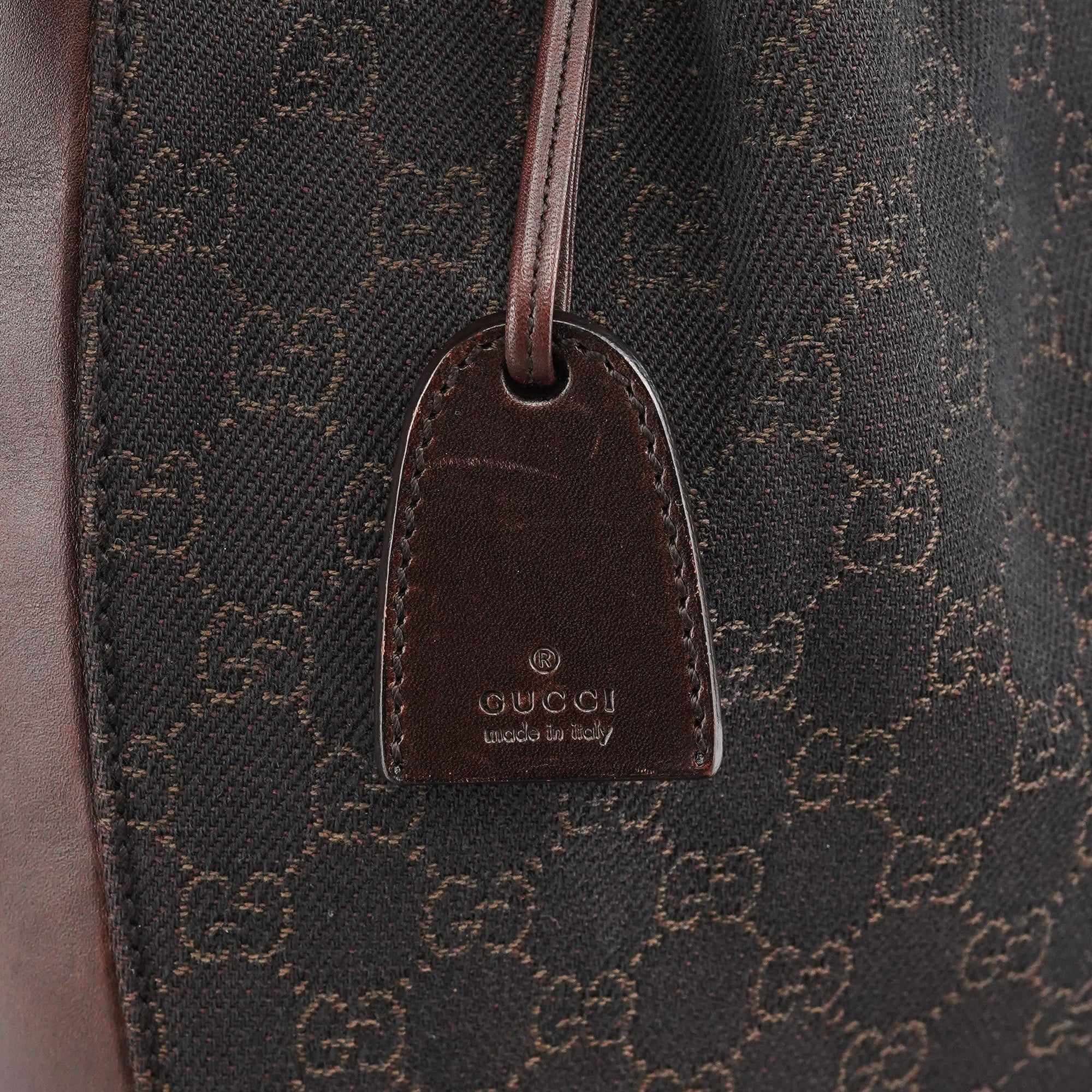 Brown GG Leather Tote Bag