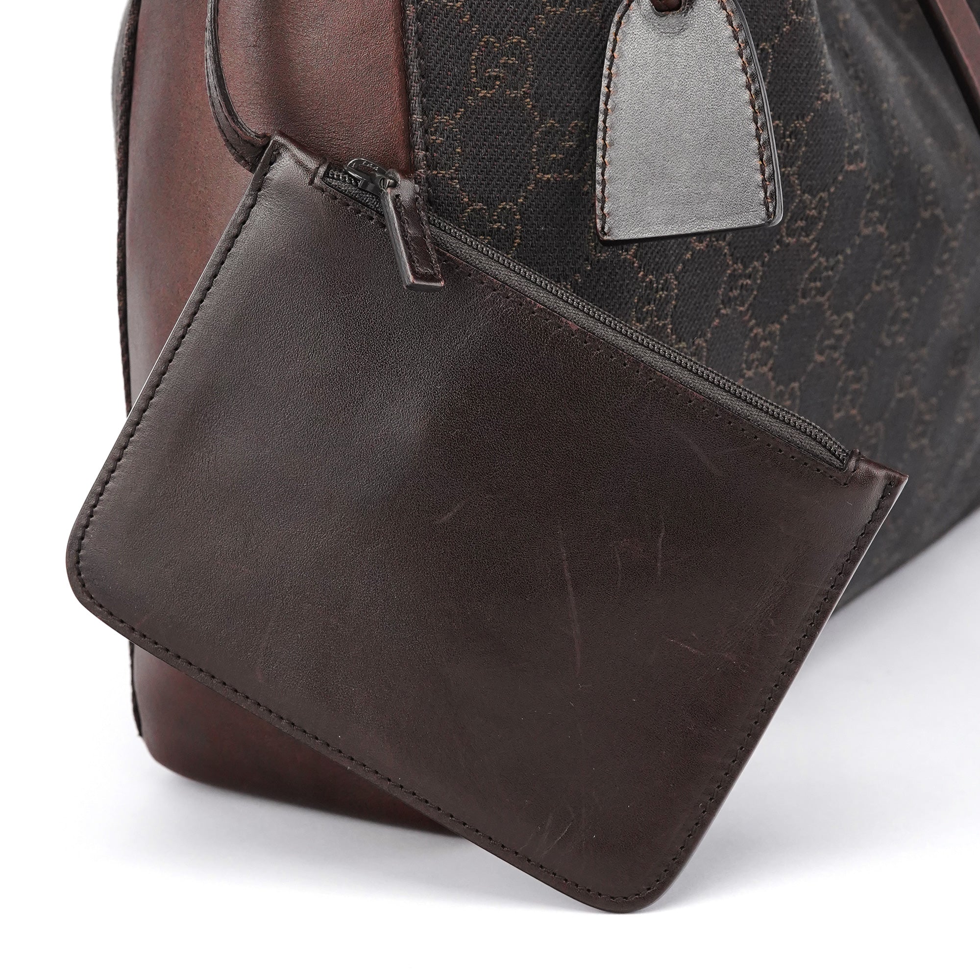 Brown GG Leather Tote Bag
