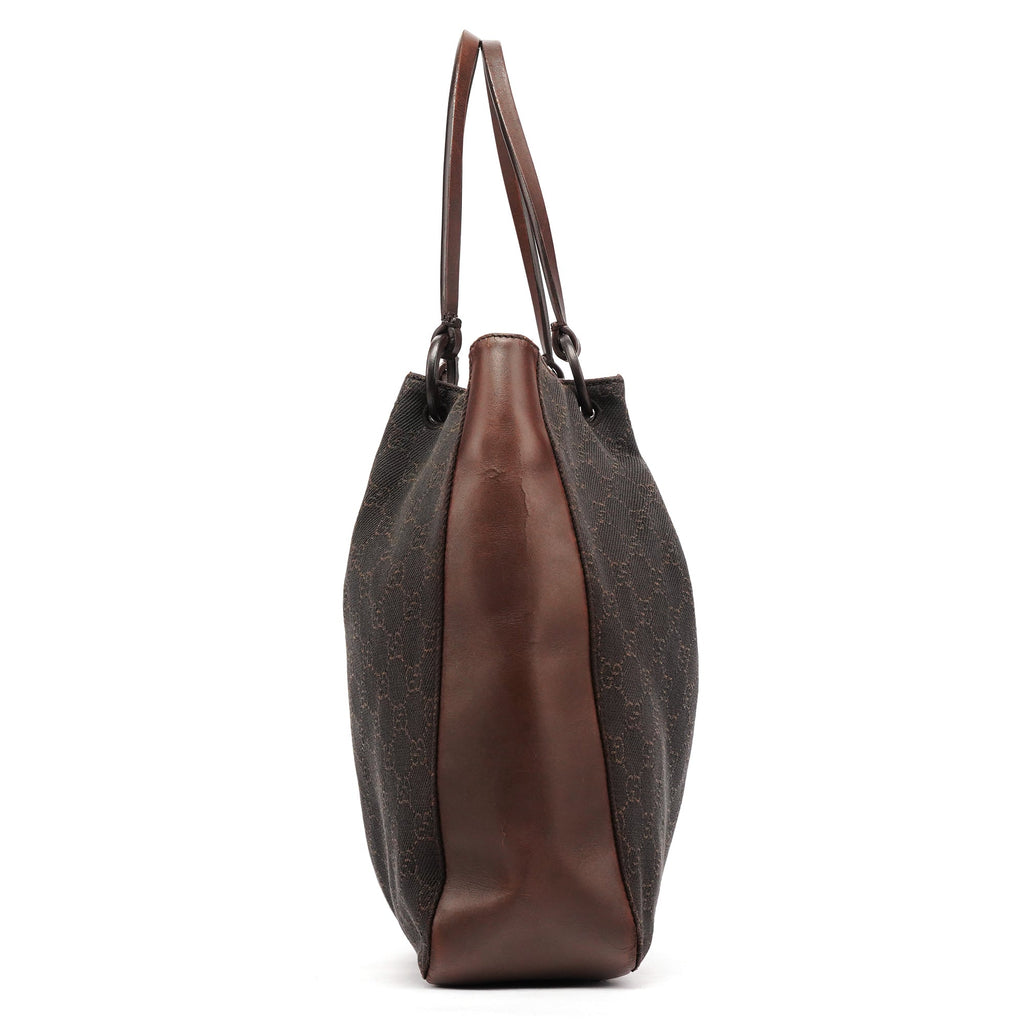 Brown GG Leather Tote Bag