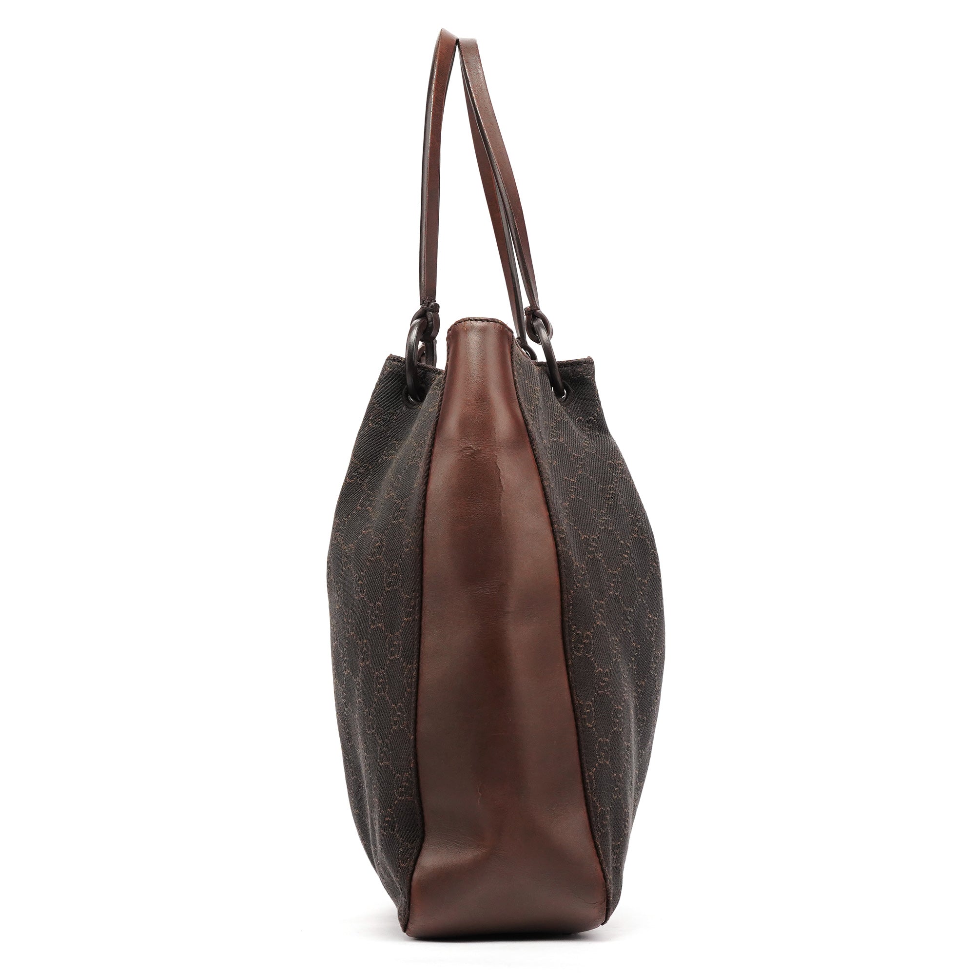 Brown GG Leather Tote Bag