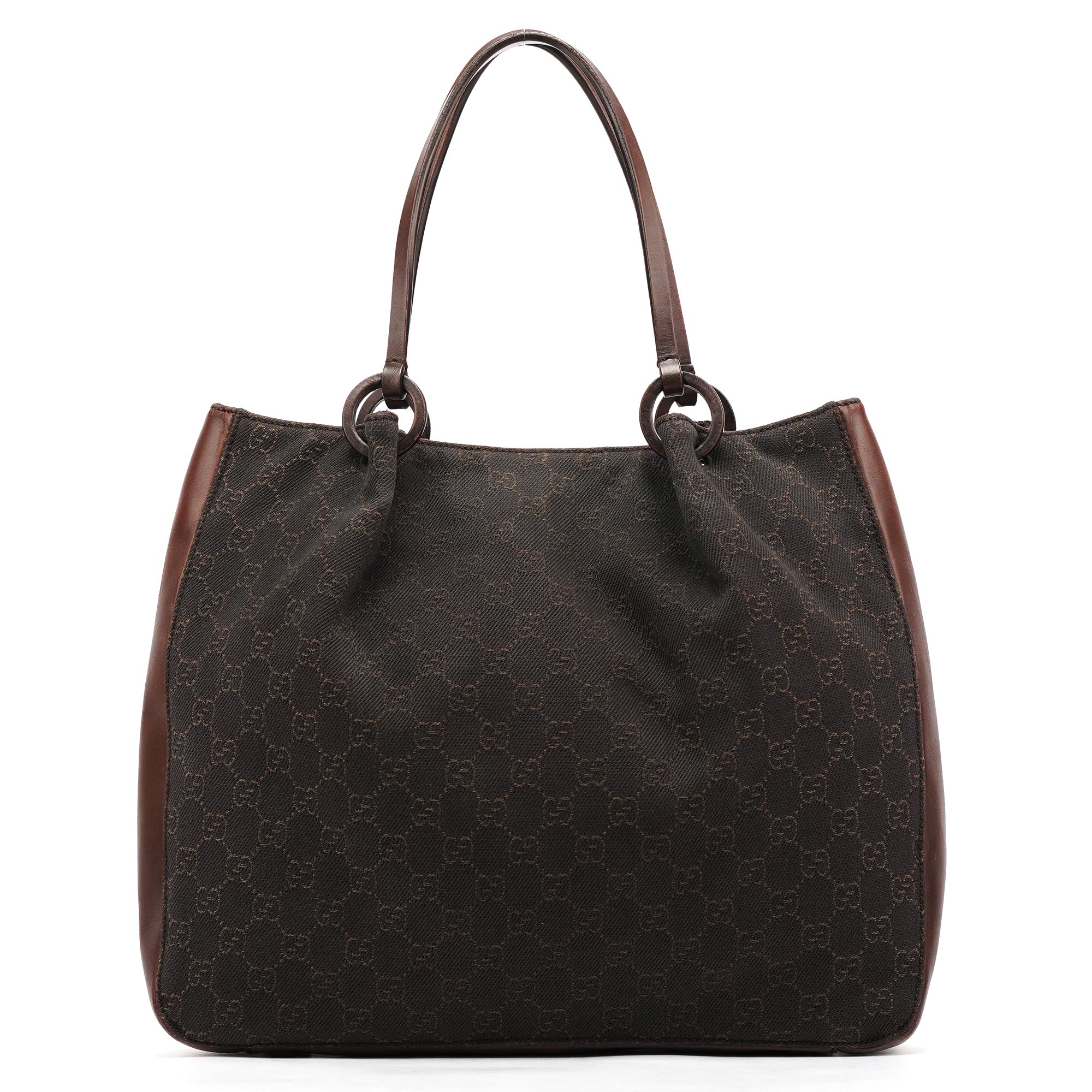 Brown GG Leather Tote Bag