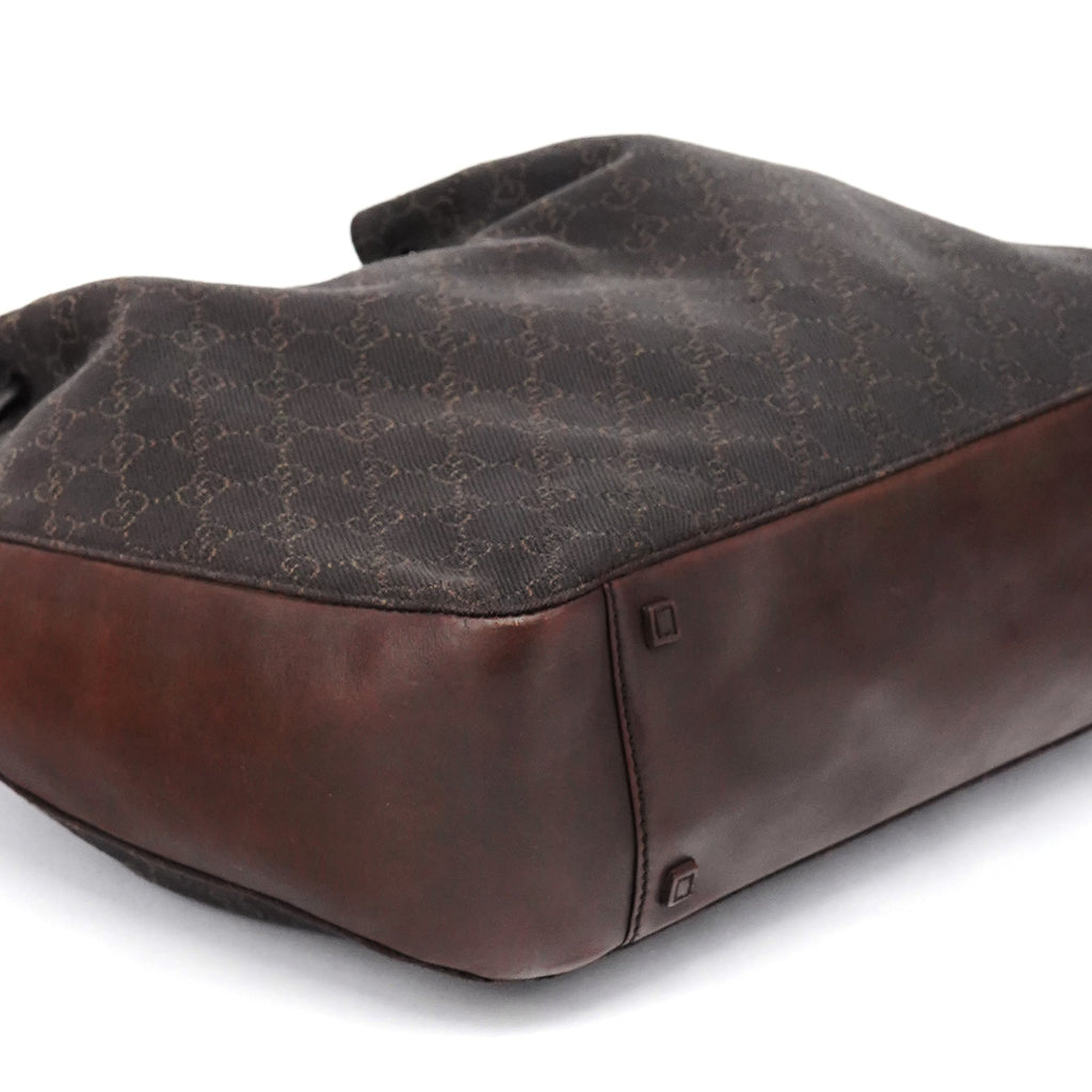 Brown GG Leather Tote Bag
