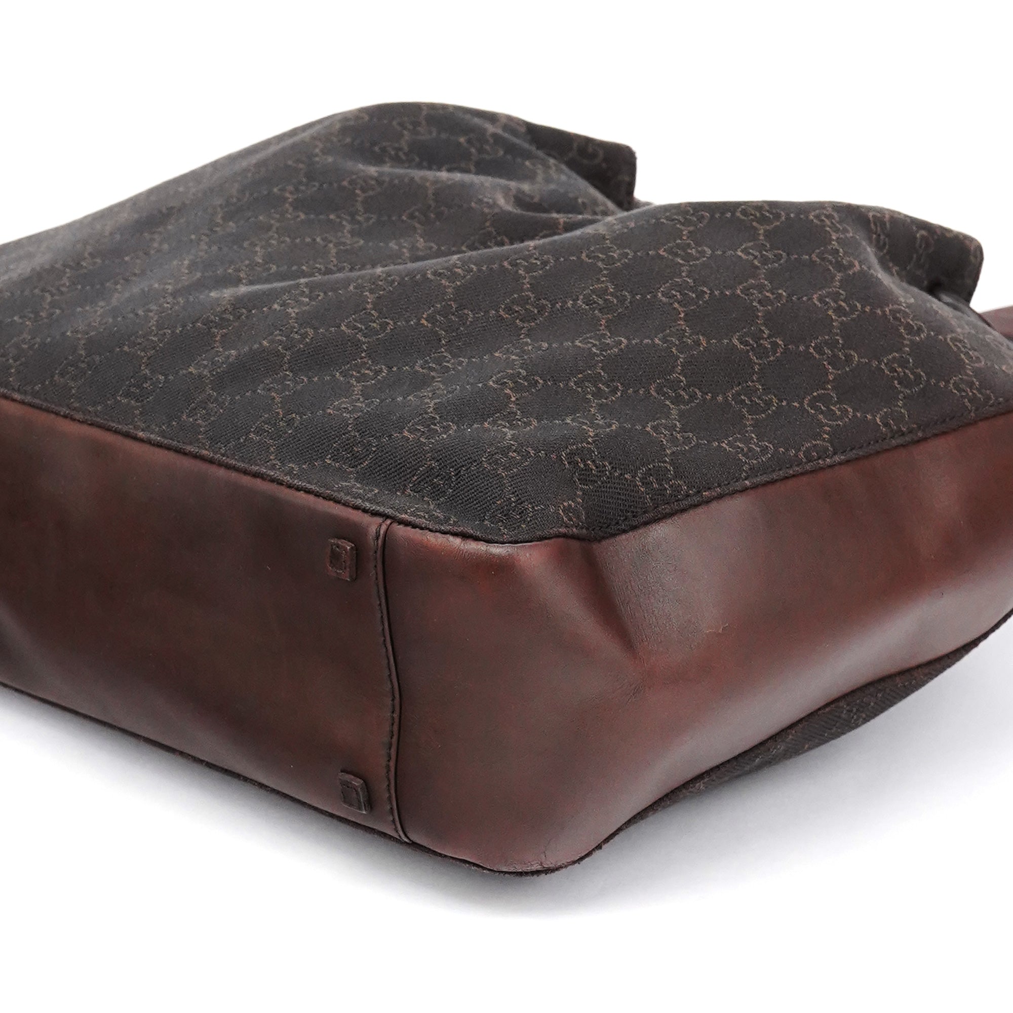 Brown GG Leather Tote Bag