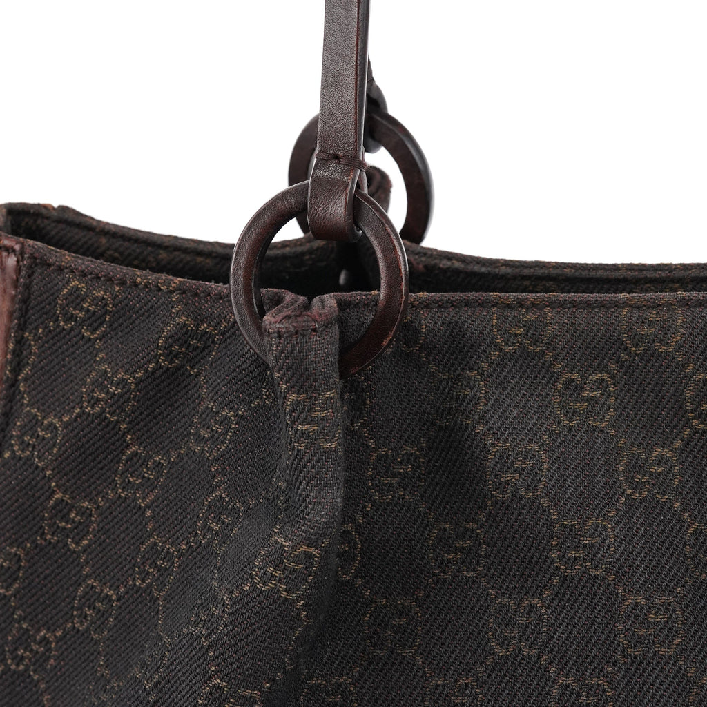 Brown GG Leather Tote Bag