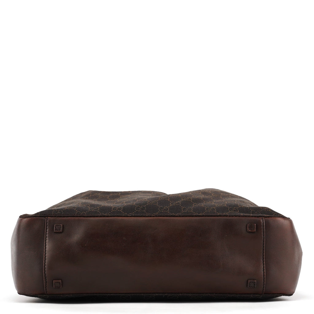 Brown GG Leather Tote Bag