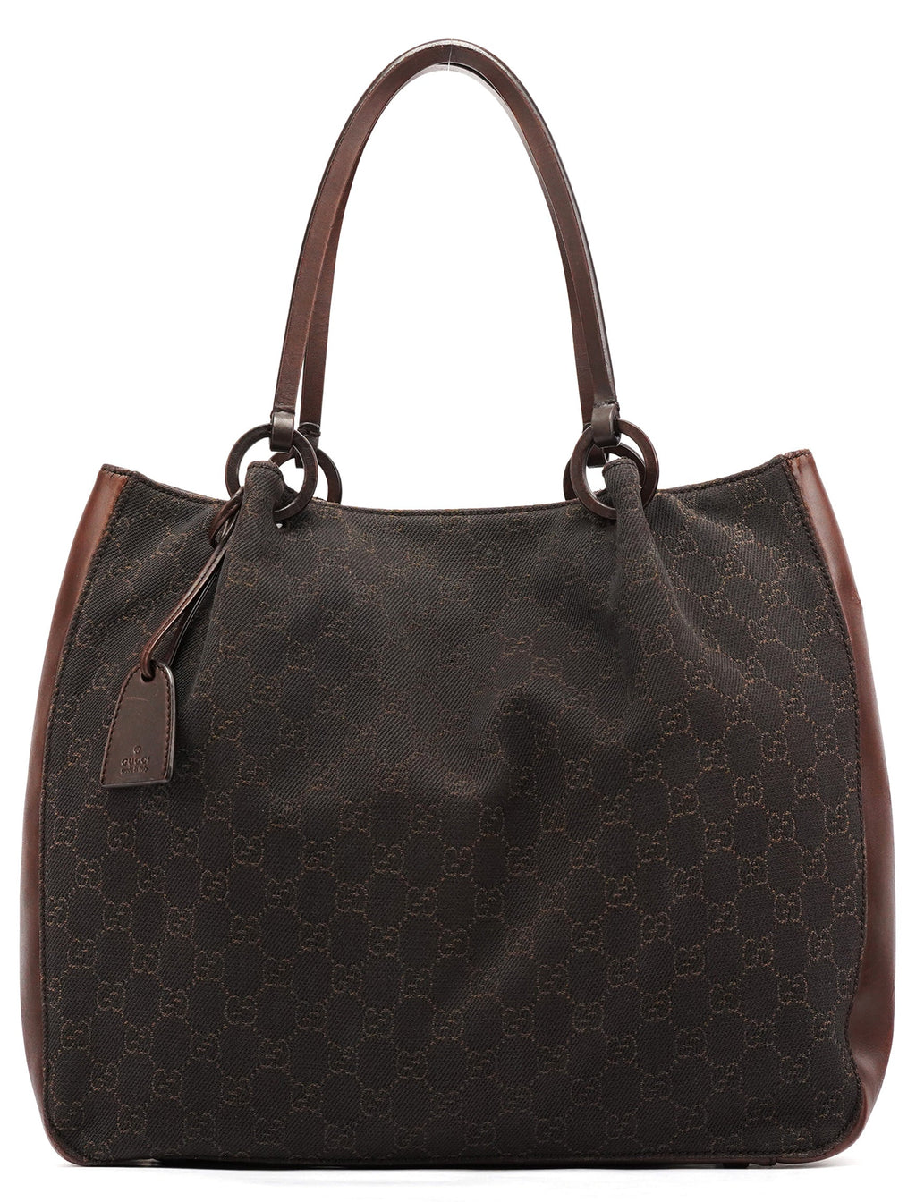Brown GG Leather Tote Bag