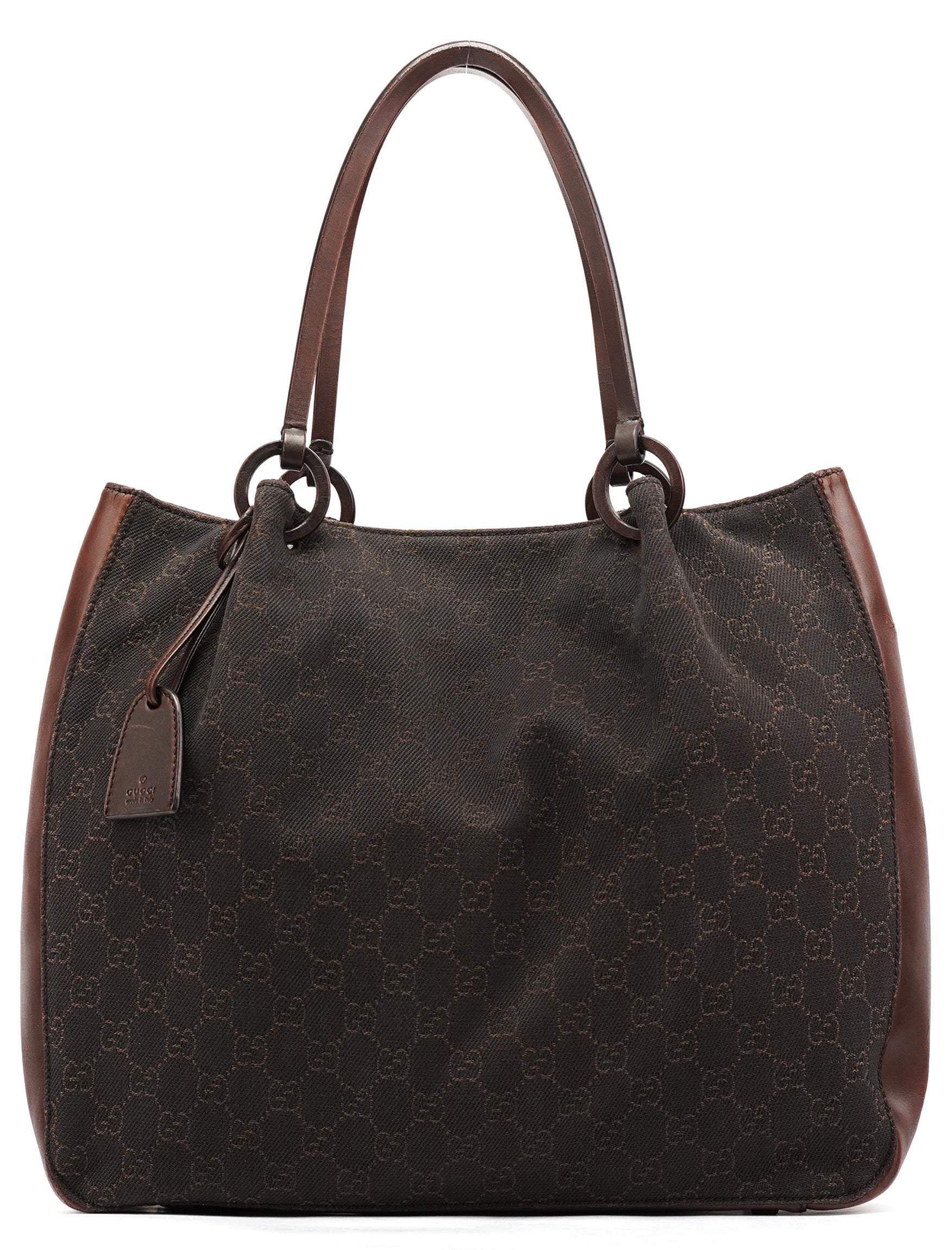 Brown GG Leather Tote Bag