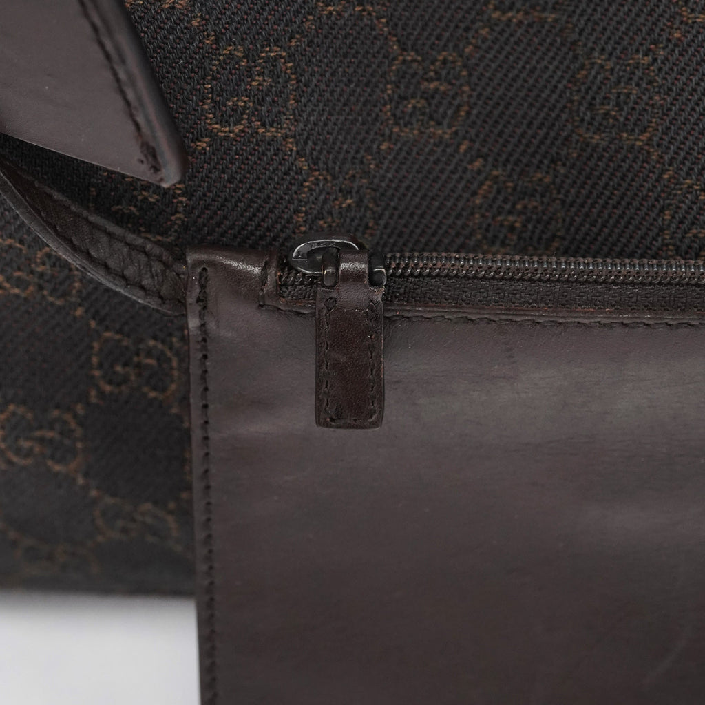 Brown GG Leather Tote Bag