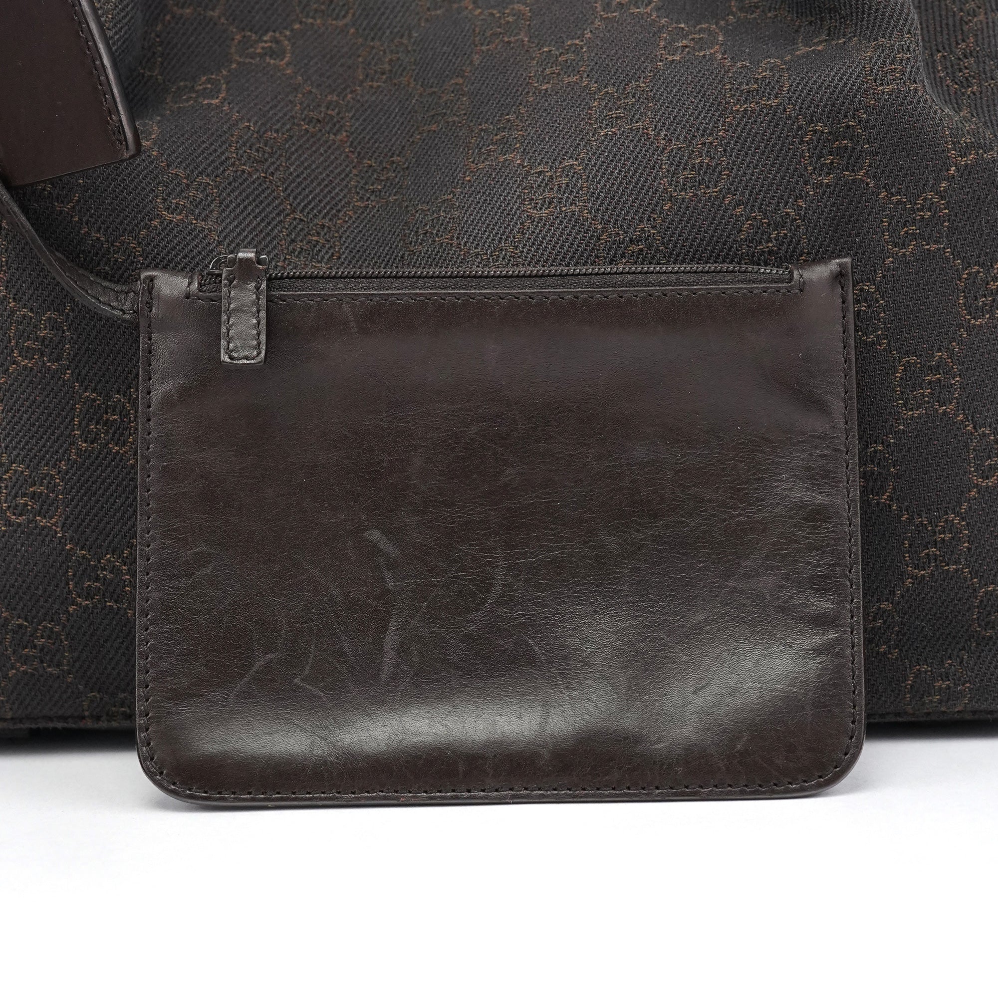 Brown GG Leather Tote Bag