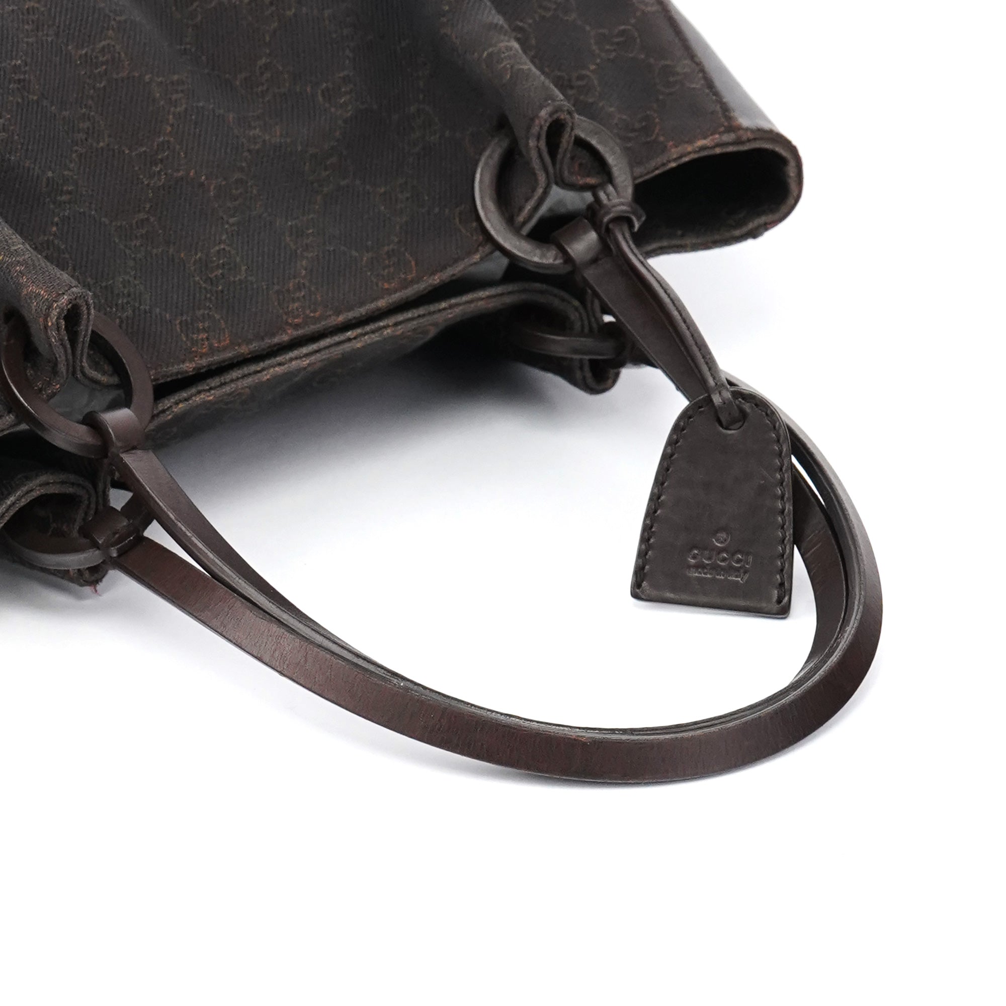 Brown GG Leather Tote Bag