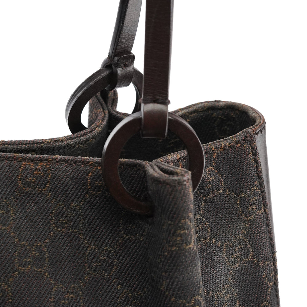 Brown GG Leather Tote Bag