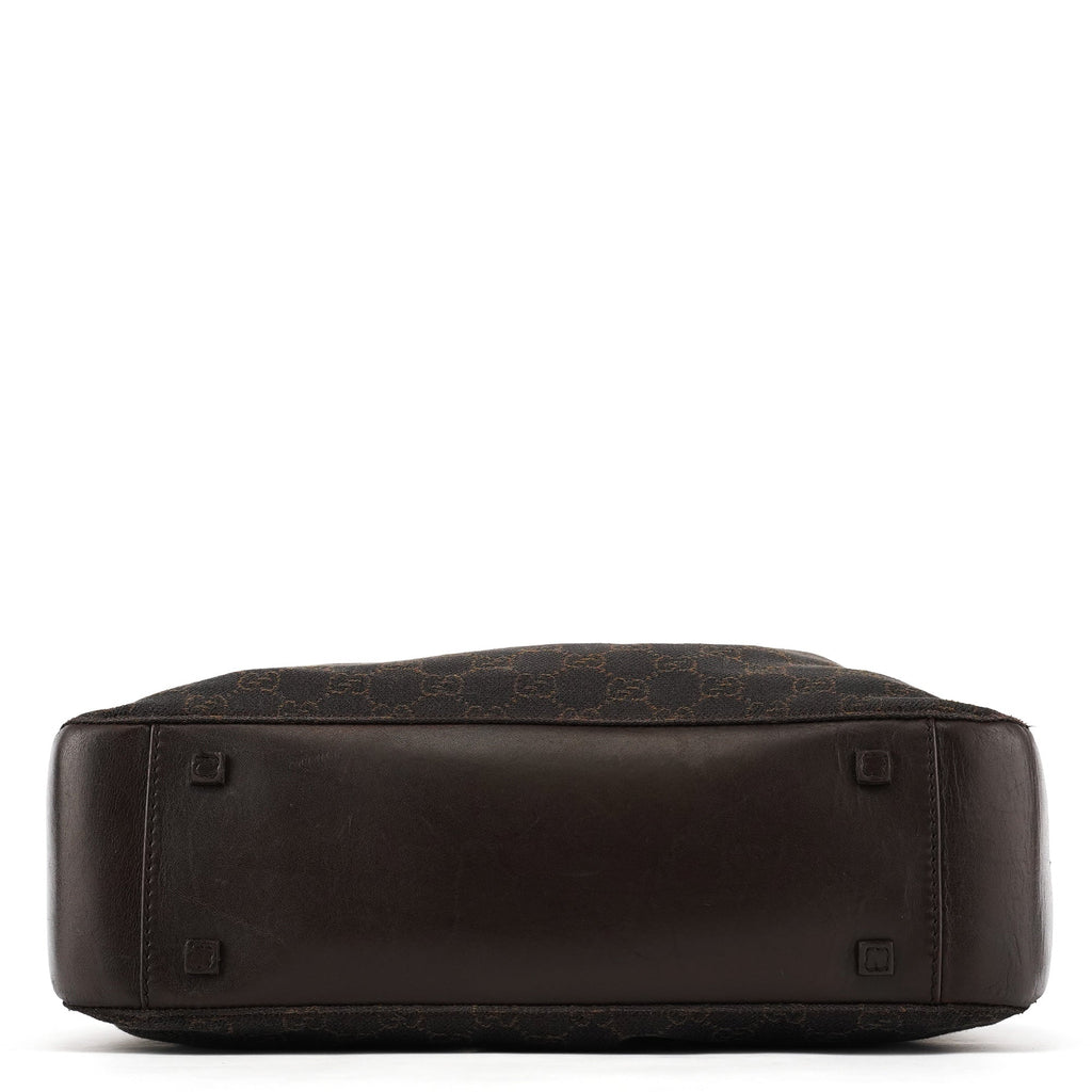 Brown GG Leather Tote Bag