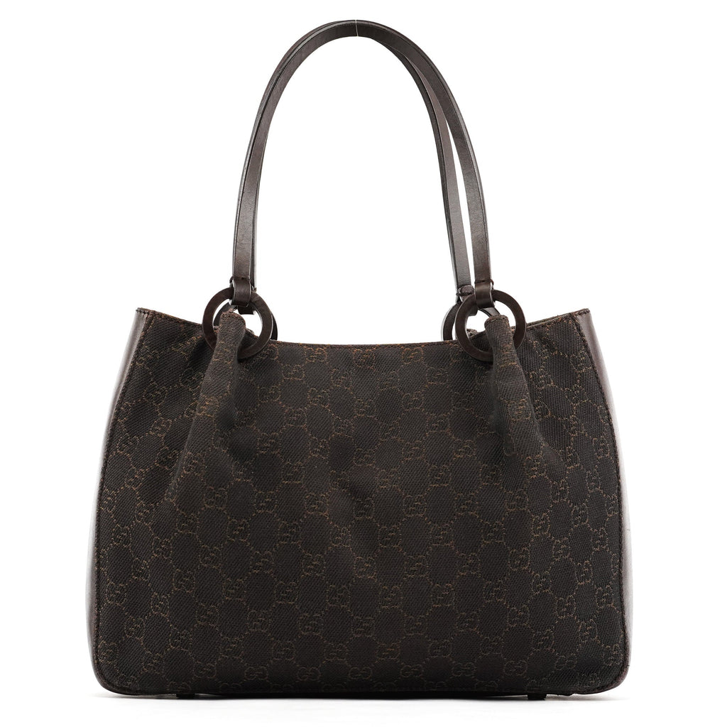 Brown GG Leather Tote Bag
