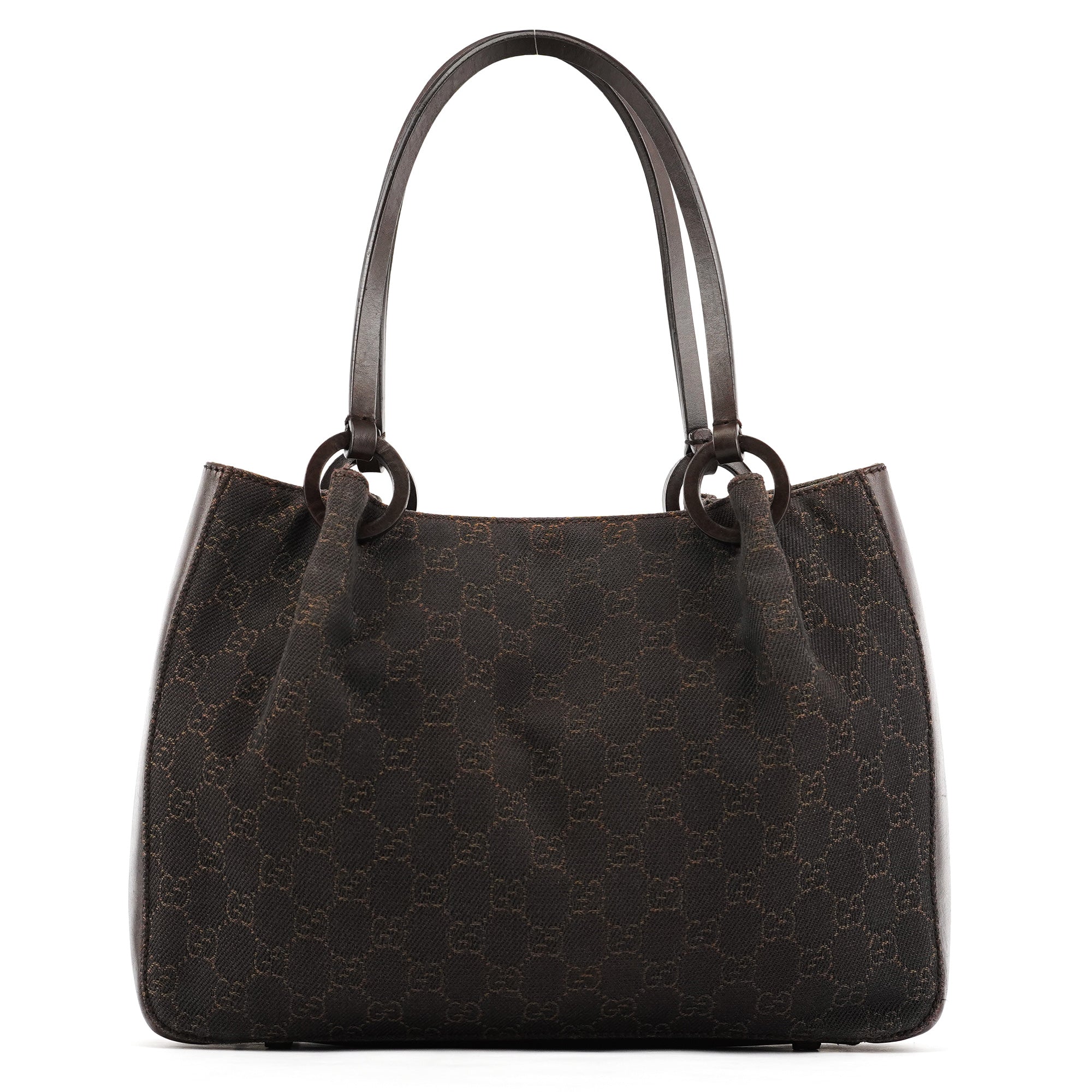 Brown GG Leather Tote Bag