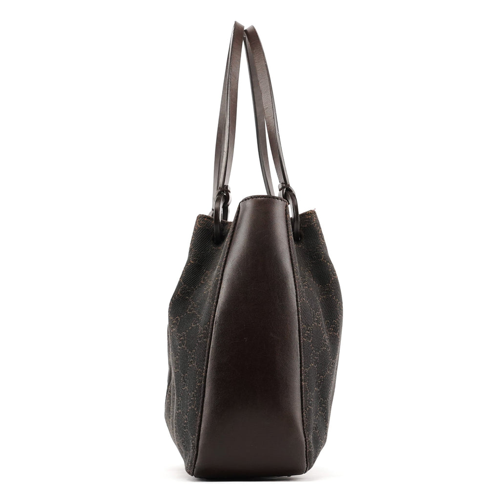 Brown GG Leather Tote Bag