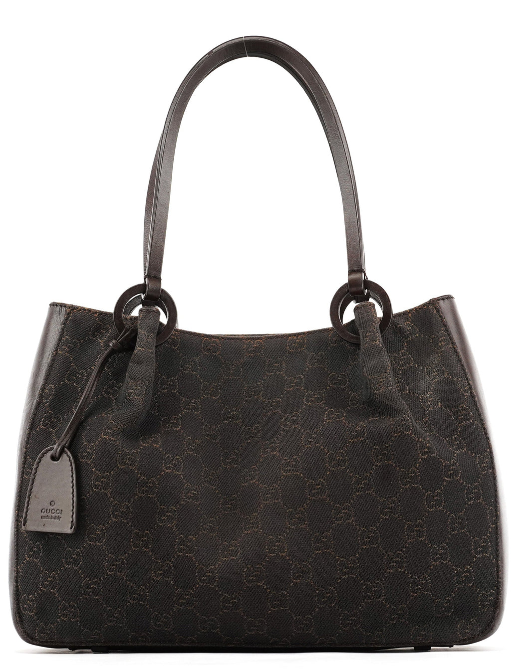 Brown GG Leather Tote Bag