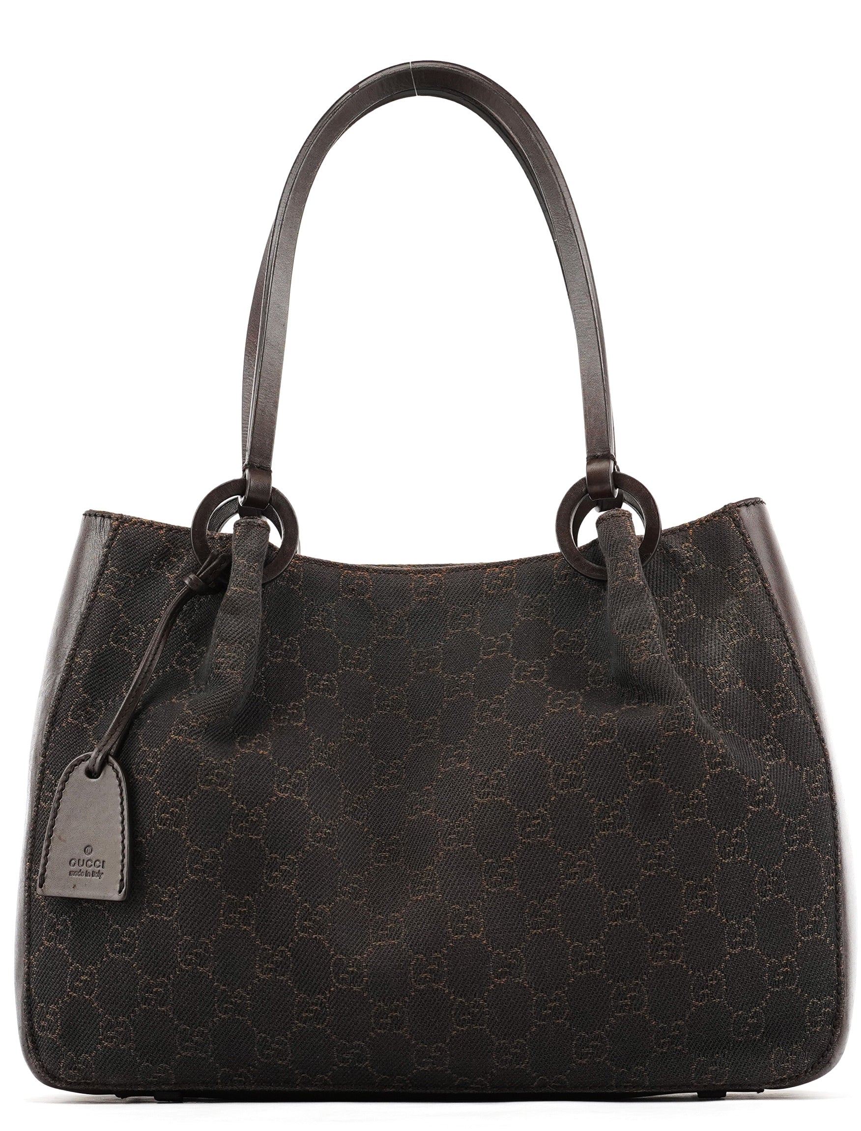 Brown GG Leather Tote Bag