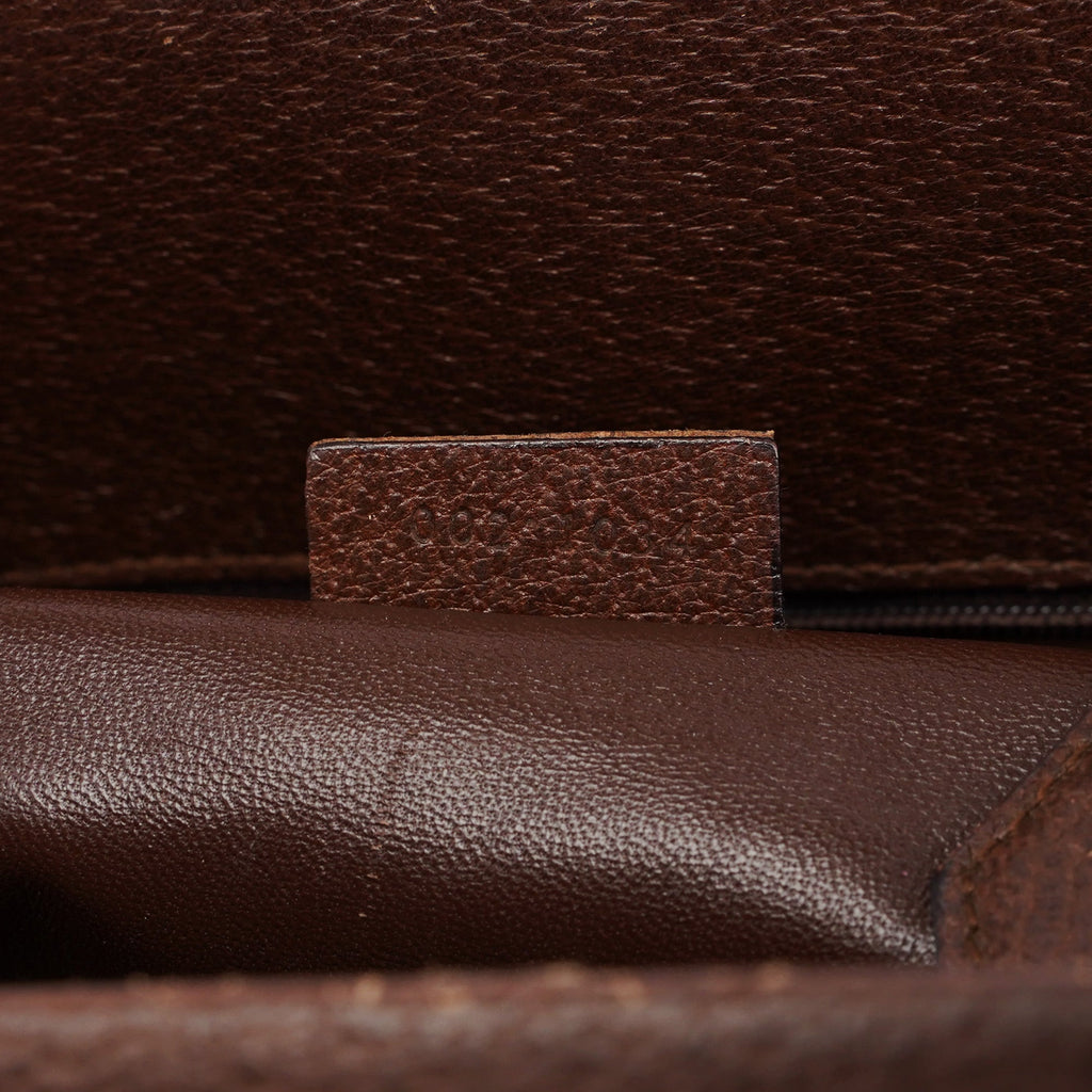 Brown Leather Bamboo 2-Way Tote