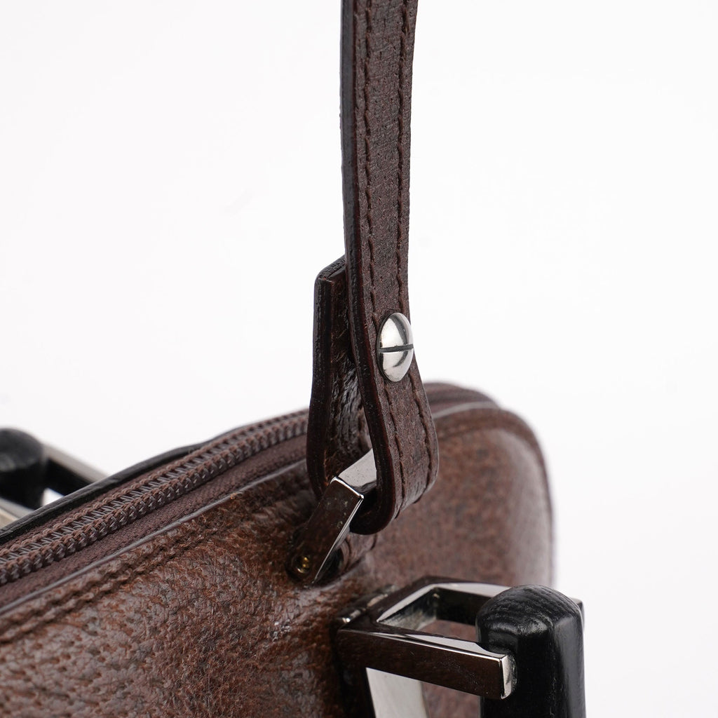 Brown Leather Bamboo 2-Way Tote