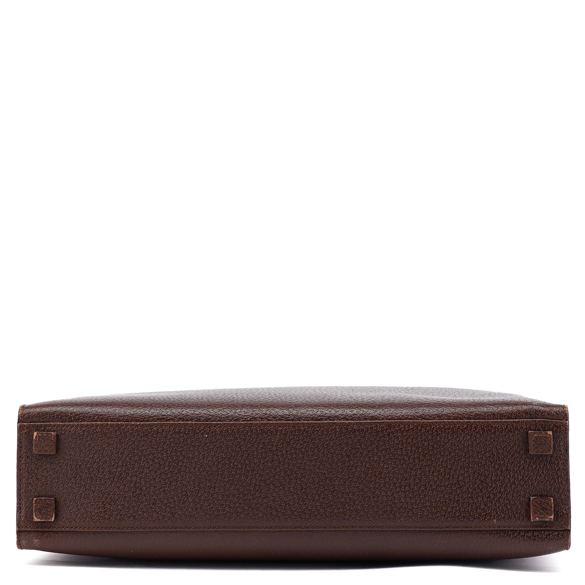 Brown Leather Bamboo 2-Way Tote Bag