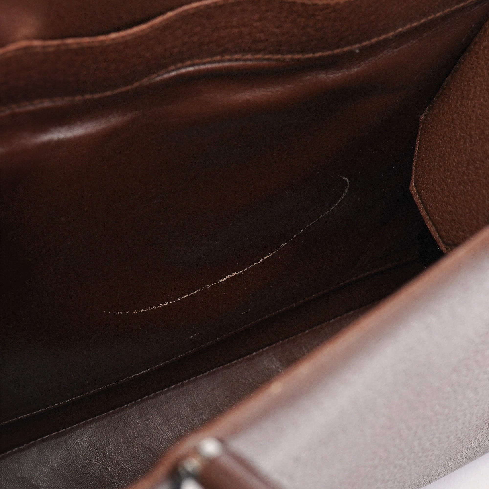 Brown Leather Bamboo 2-Way Tote Bag