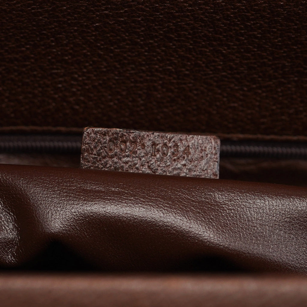 Brown Leather Bamboo 2-Way Tote Bag