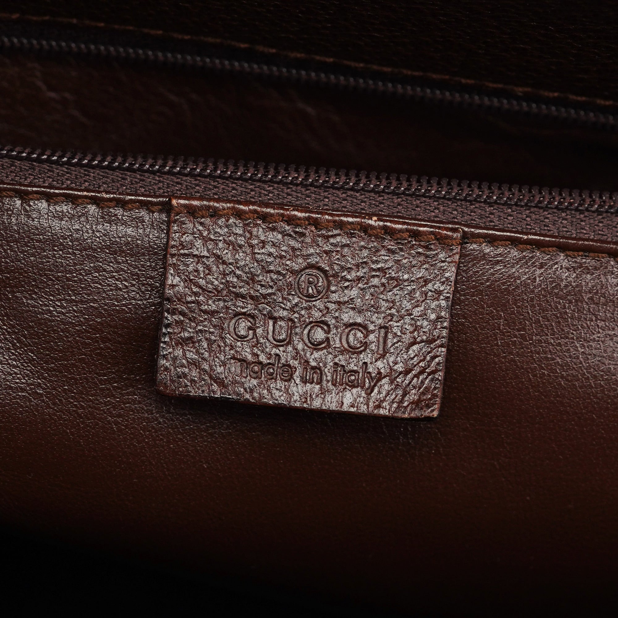 Brown Leather Bamboo 2-Way Tote Bag