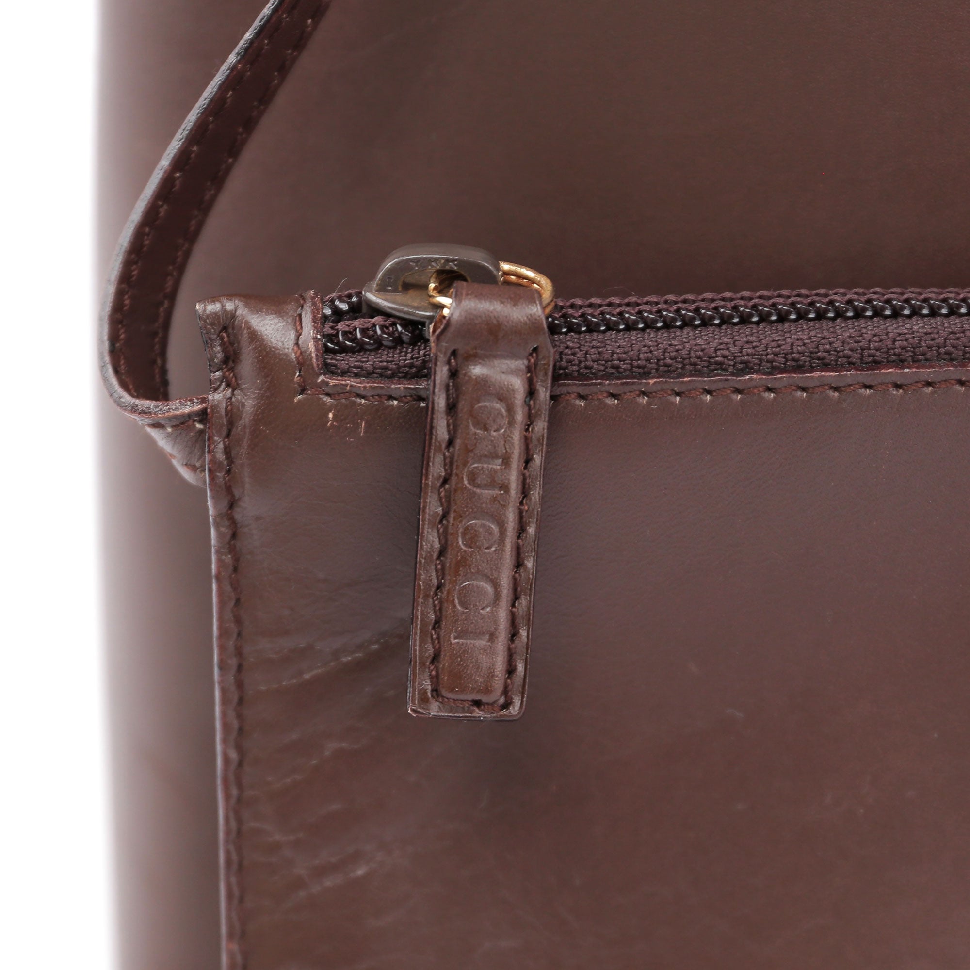 Brown Leather Bamboo Hobo Bag