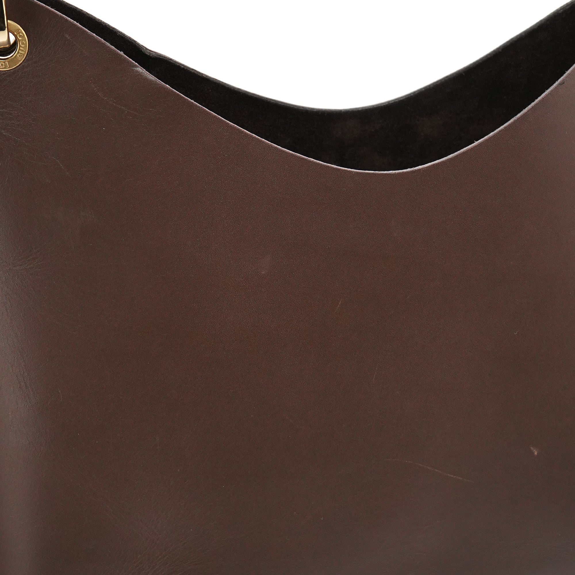 Brown Leather Bamboo Shoulder Bag