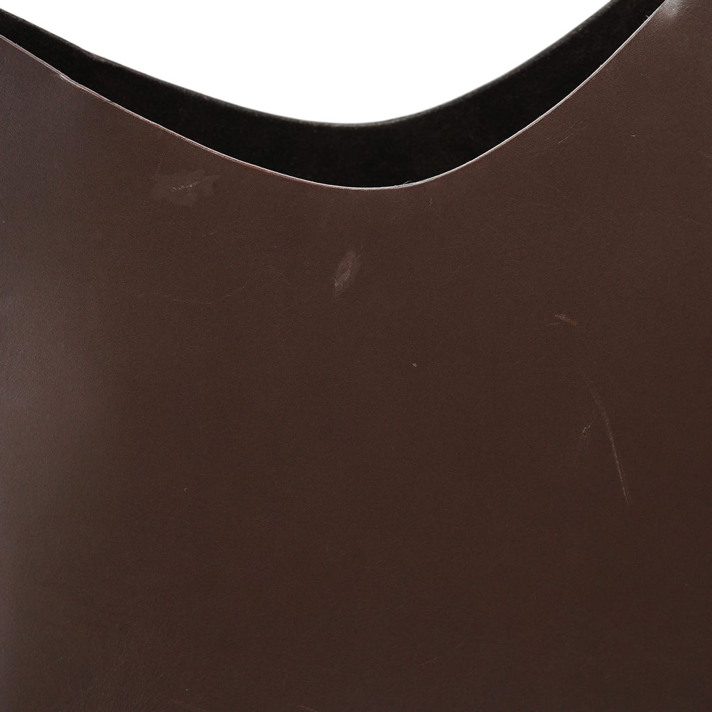 Brown Leather Bamboo Shoulder Bag
