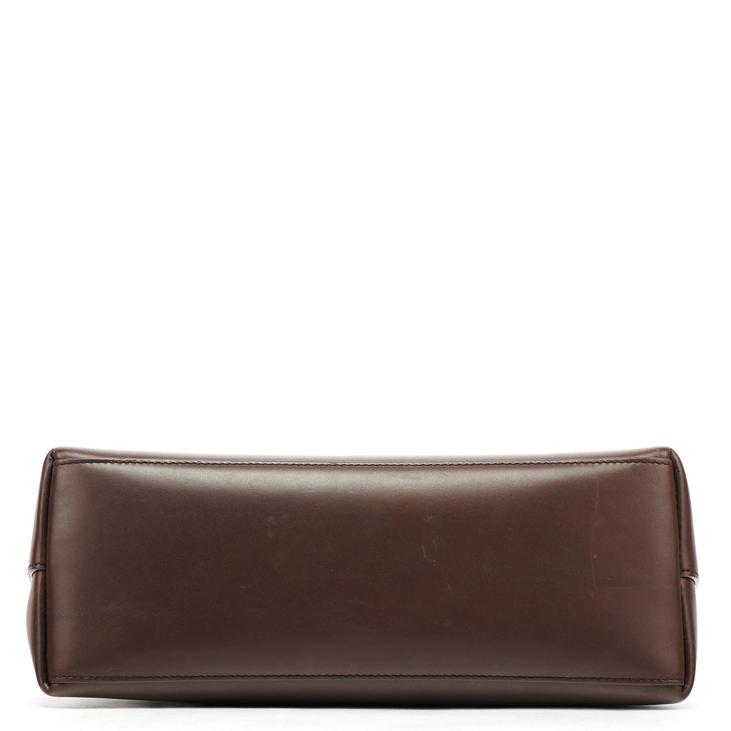Brown Leather Bamboo Shoulder Bag