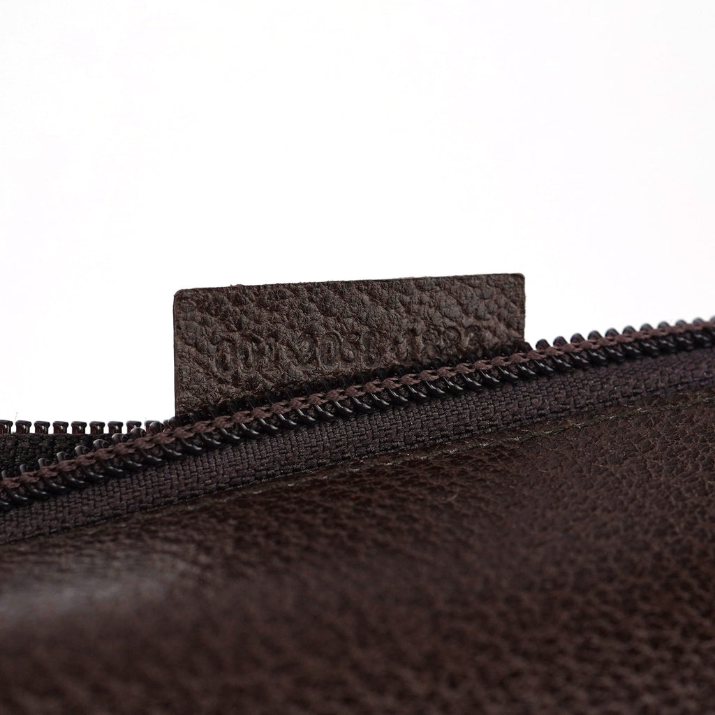 Brown Leather Bamboo Shoulder Bag