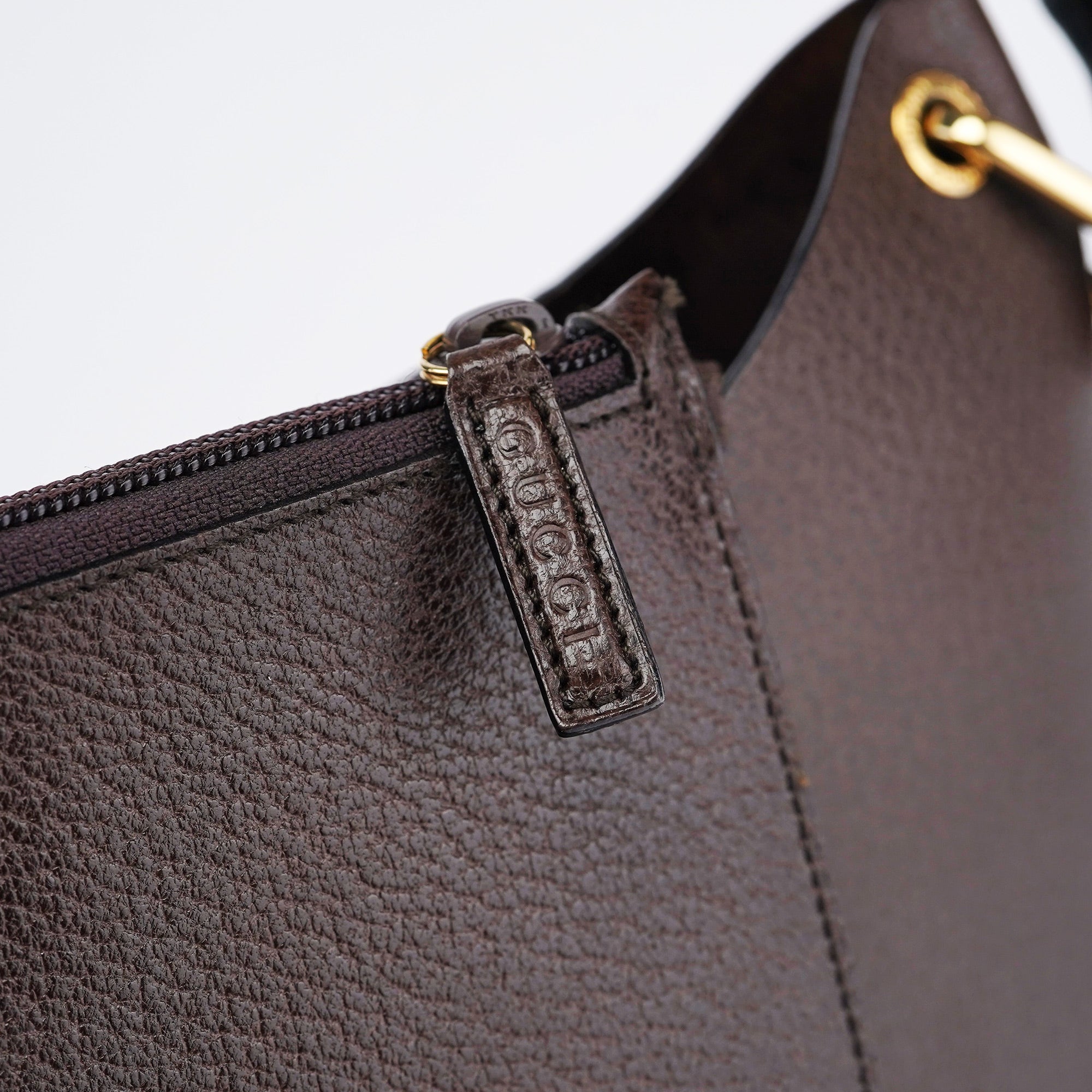 Brown Leather Bamboo Shoulder Bag