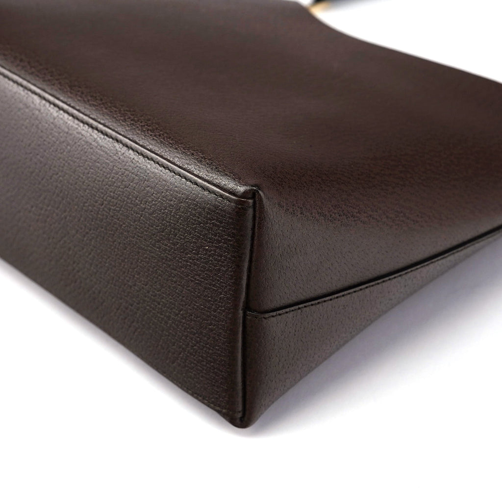 Brown Leather Bamboo Shoulder Bag
