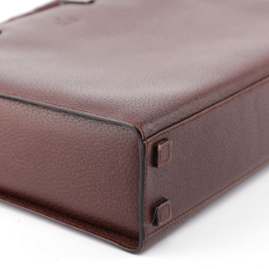 Brown Leather Bamboo Tote
