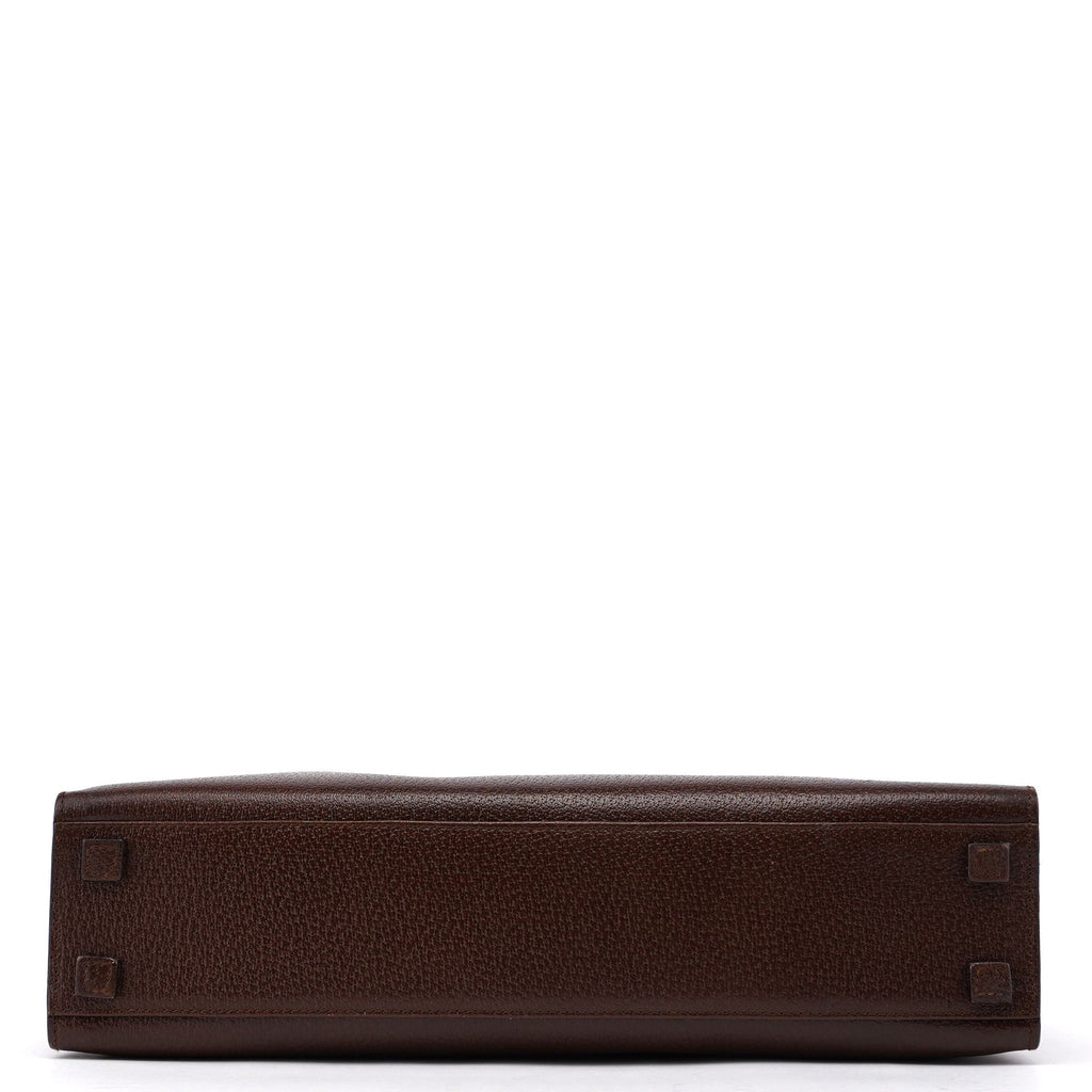 Brown Leather Bamboo Tote