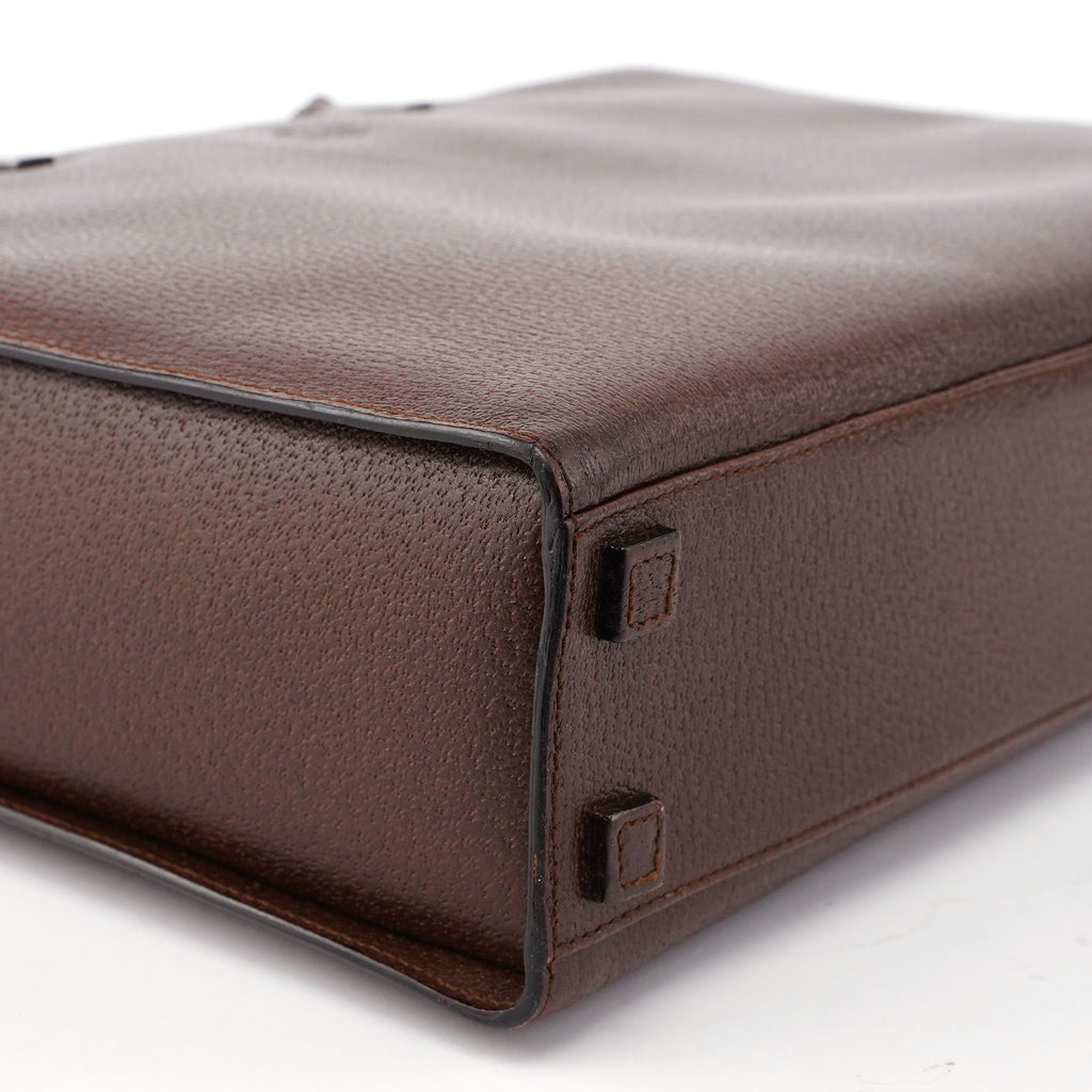 Brown Leather Bamboo Tote